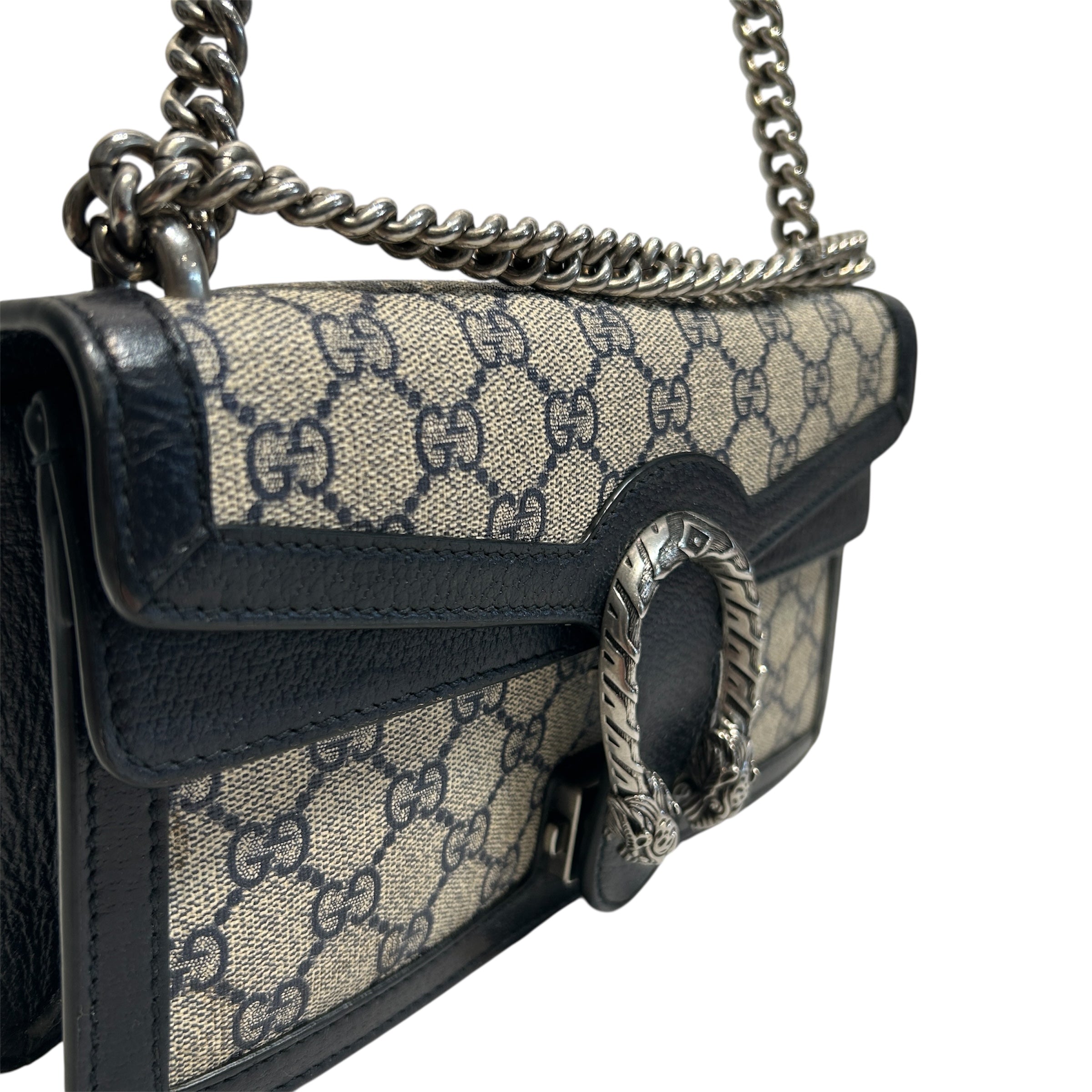 GUCCI/Hand Bag/Monogram/Leather/BLK/gg supreme dionysus view 7