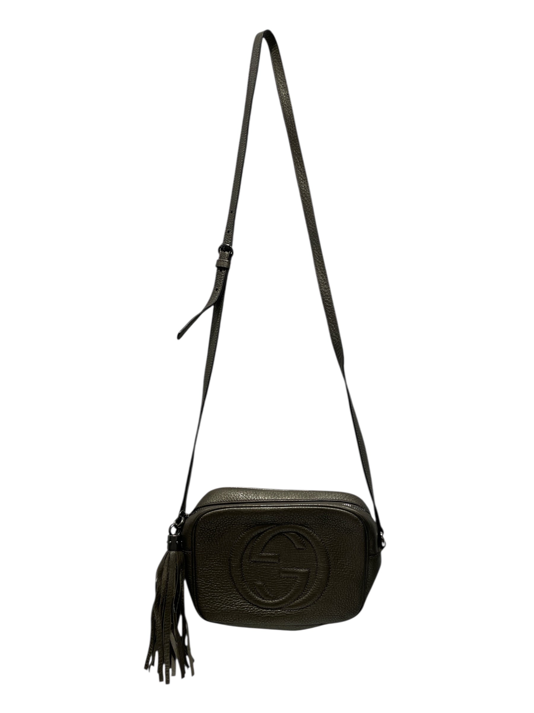 GUCCI/Cross Body Bag/Leather/GRY/small soho disco bag view 1