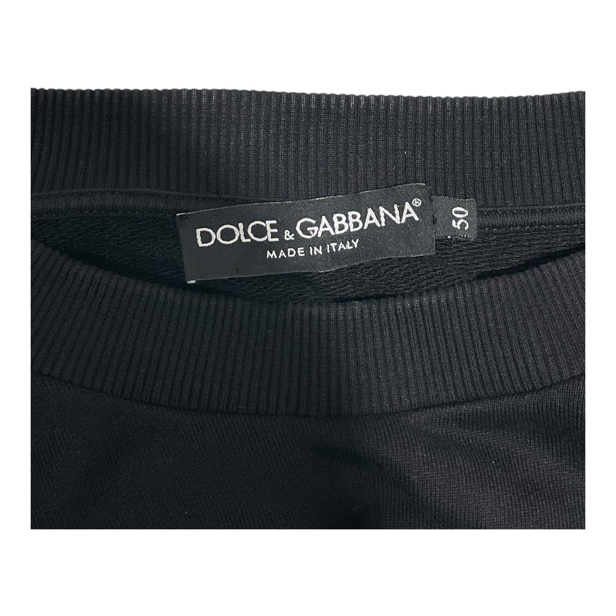 DOLCE&GABBANA/Sweater/50/Cotton/BLK/rubberized chest patch view 3