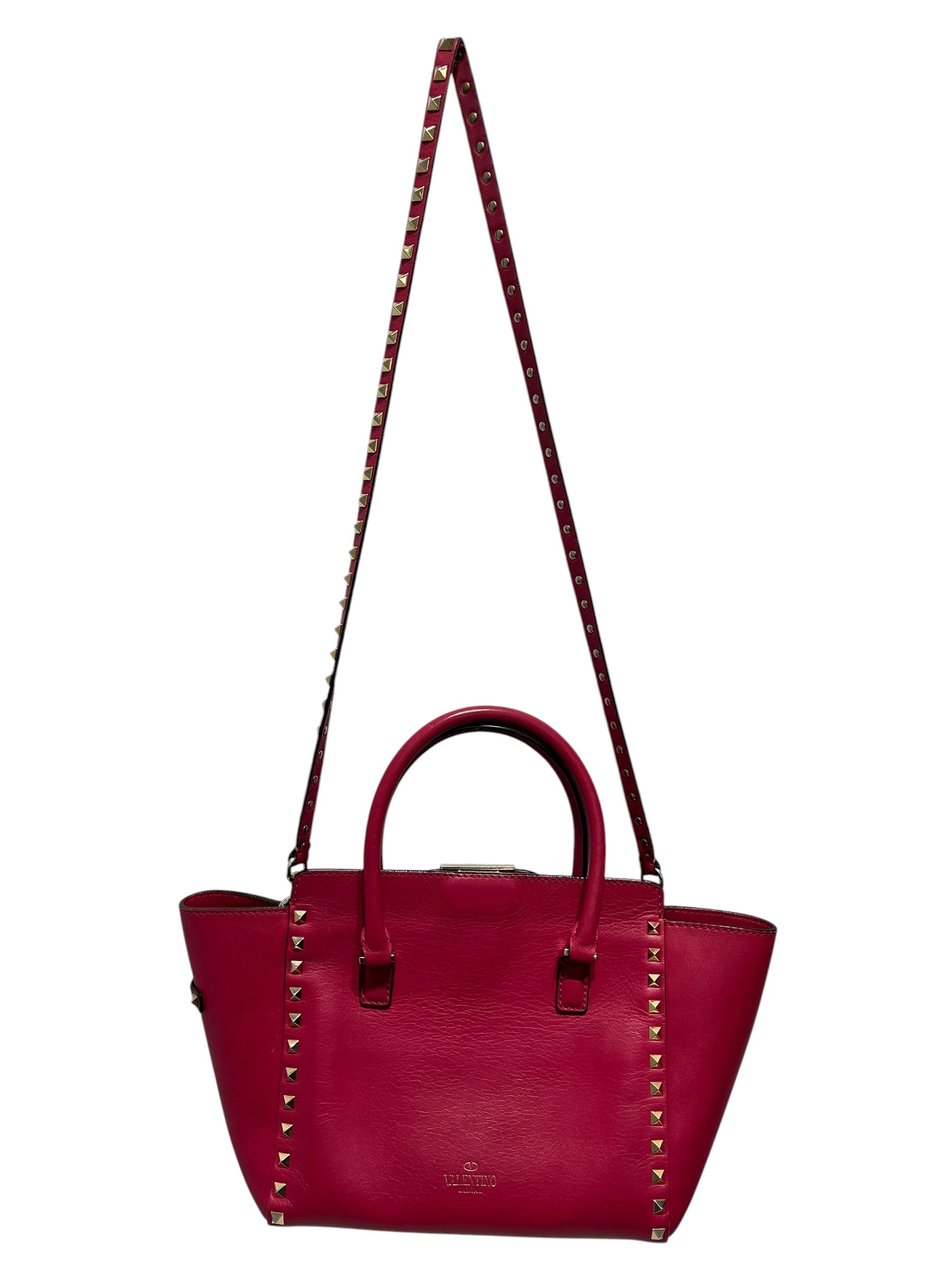 VALENTINO/Cross Body Bag/Leather/PNK/Rockstud Top handle Bag view 2