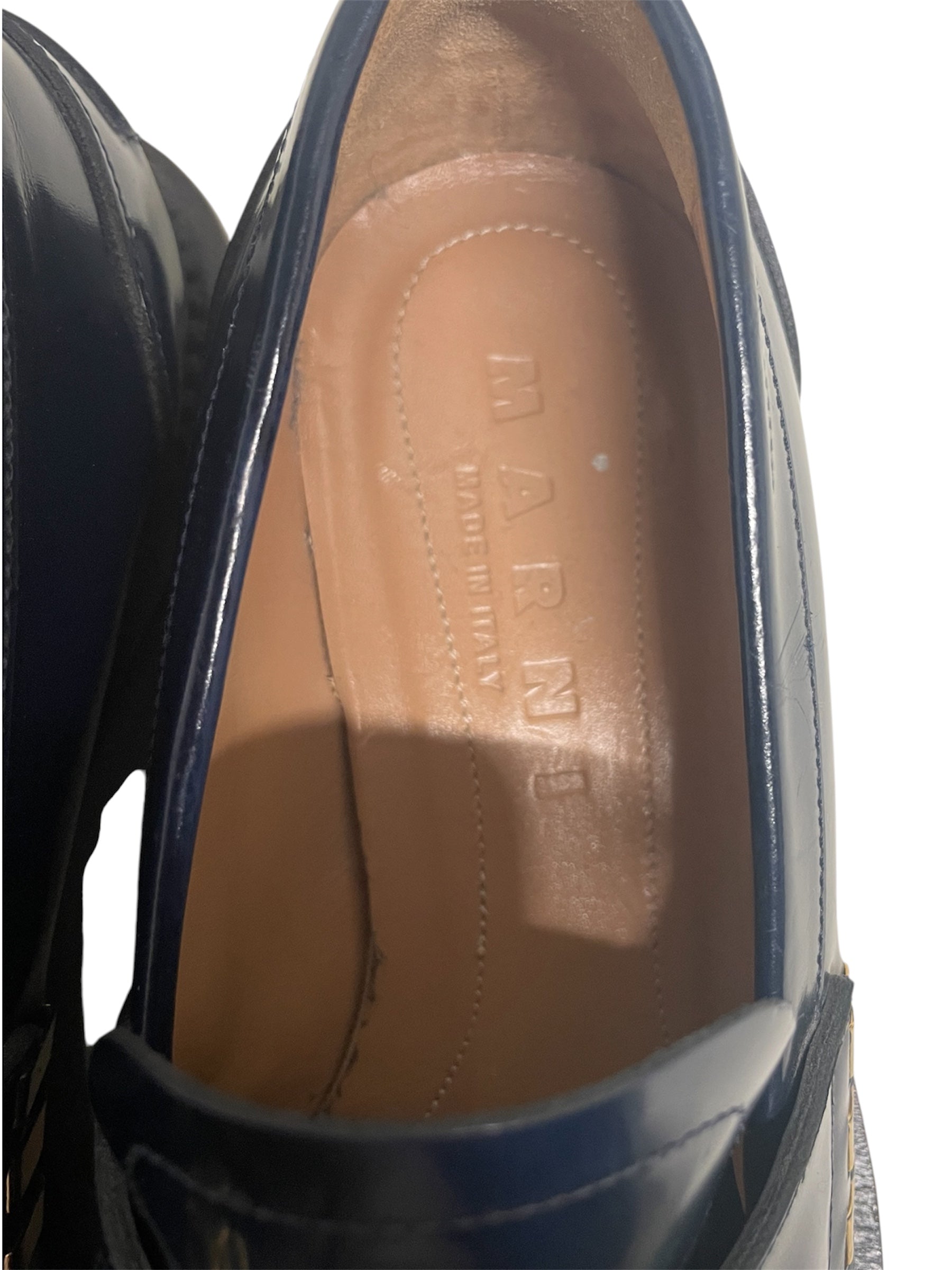 MARNI/Loafers/EU 35/Leather/NVY/PIERCEING view 3