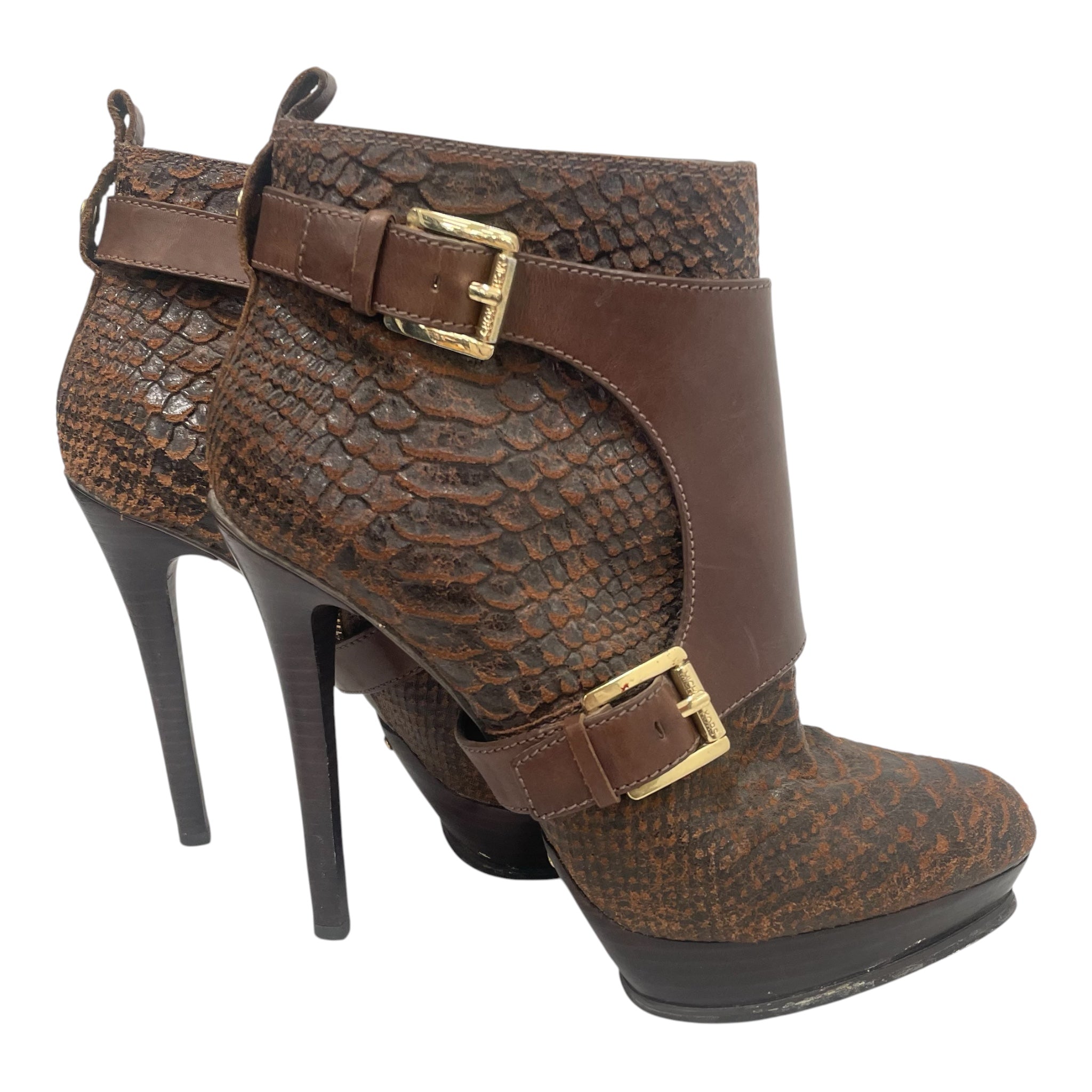 MICHAEL KORS/Heels/XXS/Leather/BRW/croccodile skill view 1