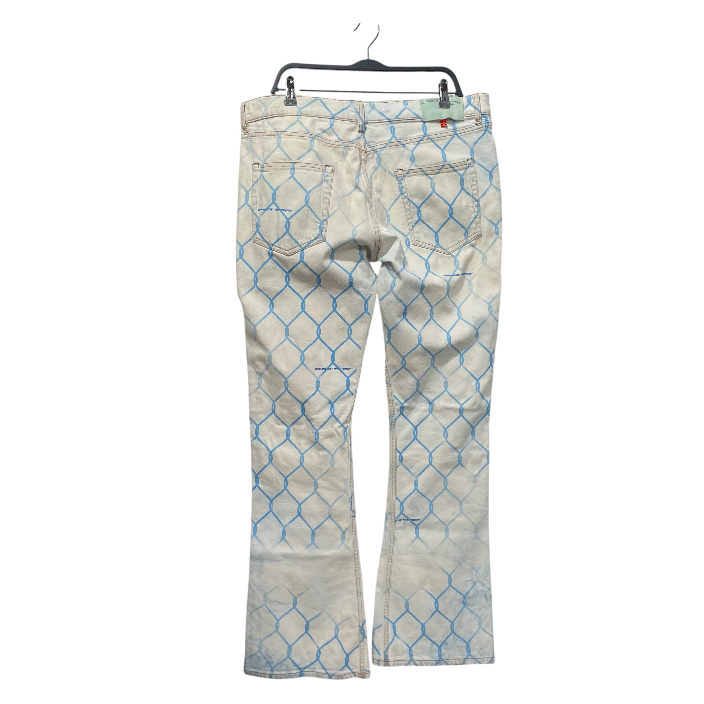 OFF-WHITE/Bootcut Pants/34/Denim/WHT/BLUE CHAINLINK DESIGN view 2