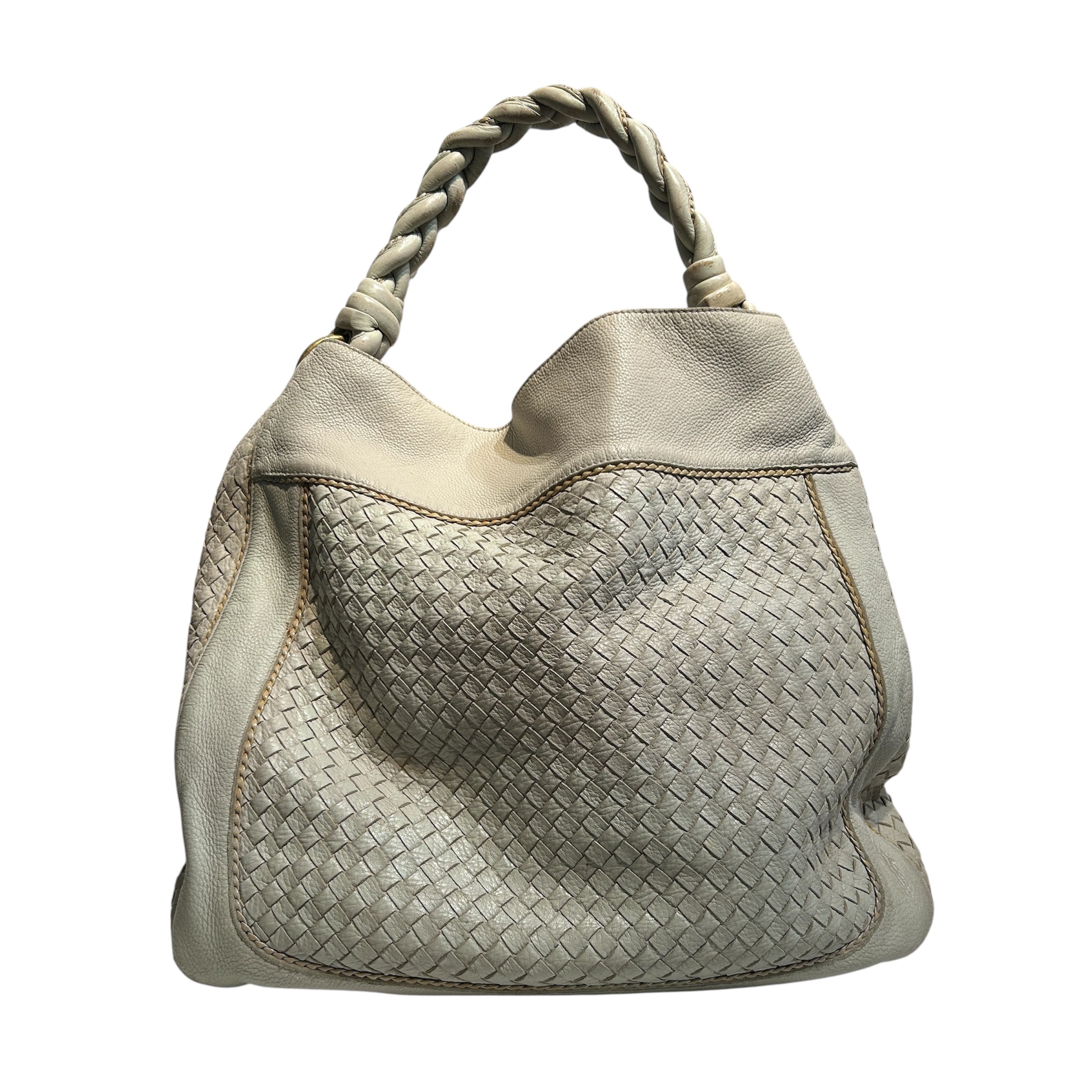 BOTTEGA VENETA/Bag/Leather/WHT/INTRECCIATO LEATHER-TRIMMED HO view 2