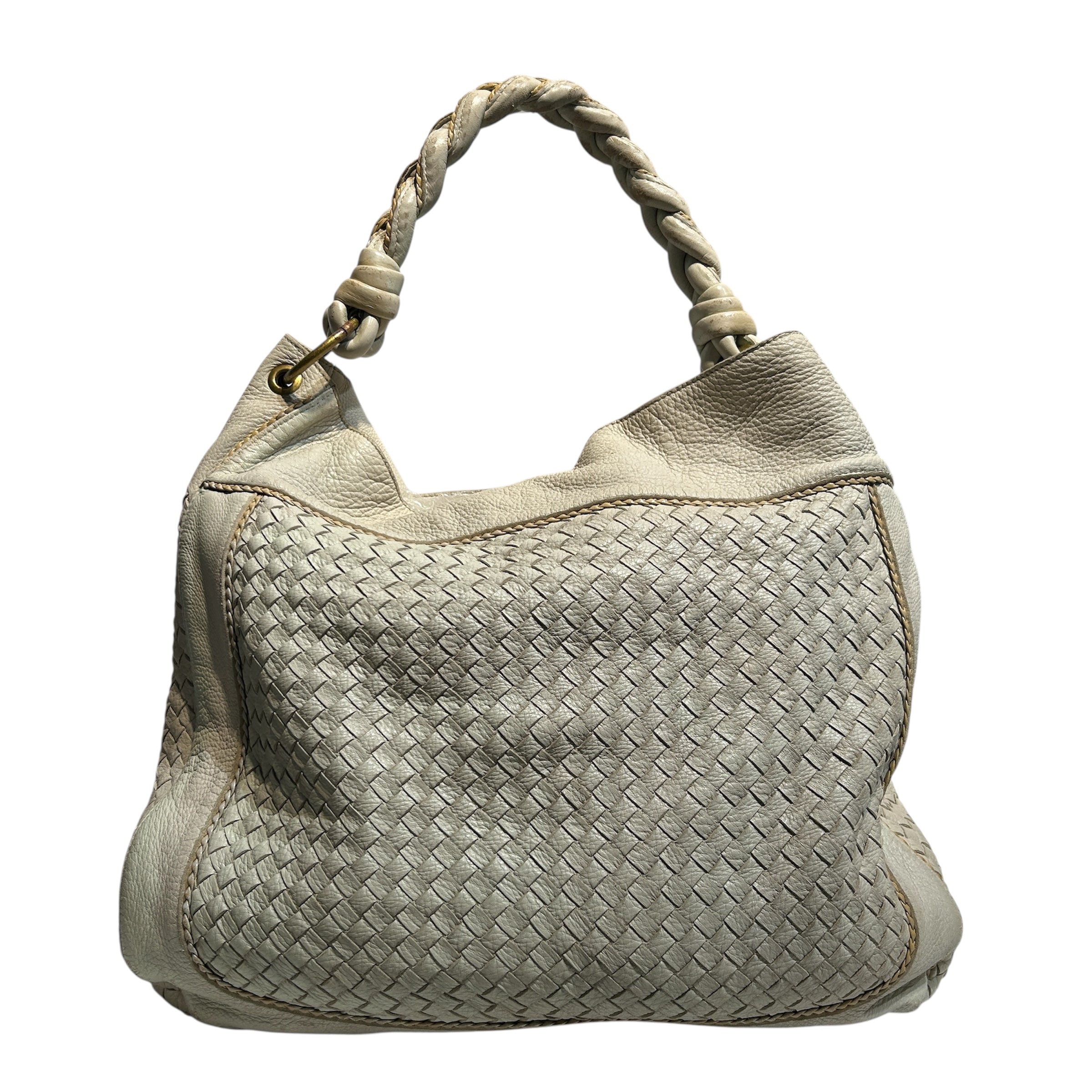 BOTTEGA VENETA/Bag/Leather/WHT/INTRECCIATO LEATHER-TRIMMED HO view 1