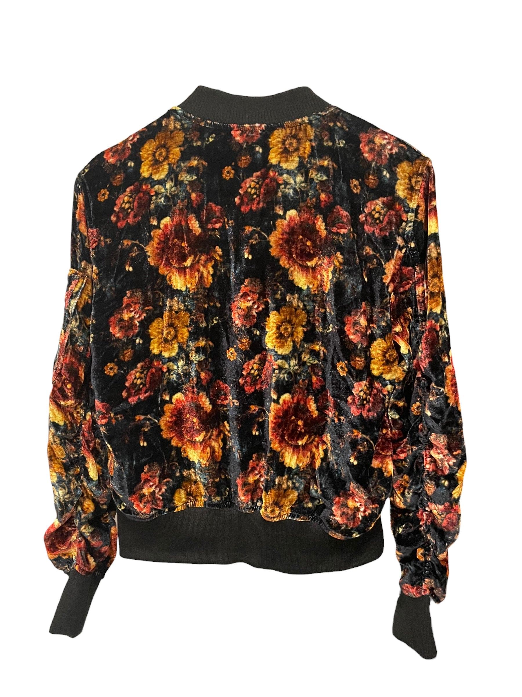 R13/Jacket/XS/Floral Pattern/Velour/BLK/BOMBER JACKET view 2