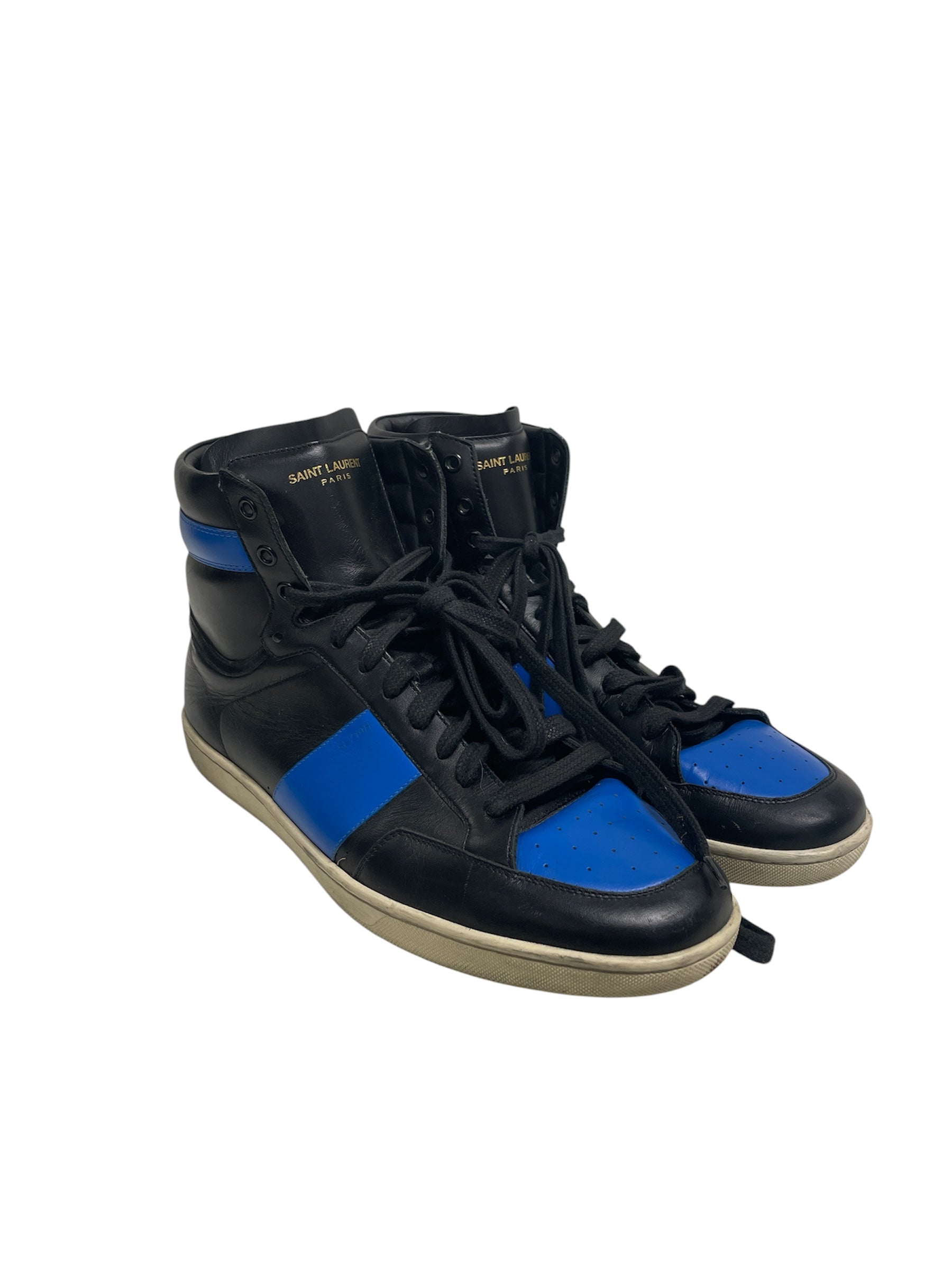 SAINT LAURENT/Hi-Sneakers/EU 45/Leather/BLU/BLACK/ROYAL BLUE/COURT view 1