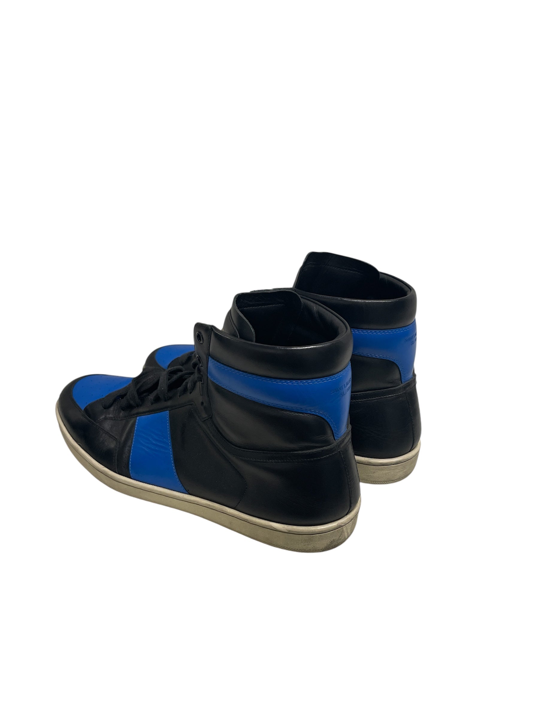 SAINT LAURENT/Hi-Sneakers/EU 45/Leather/BLU/BLACK/ROYAL BLUE/COURT view 2