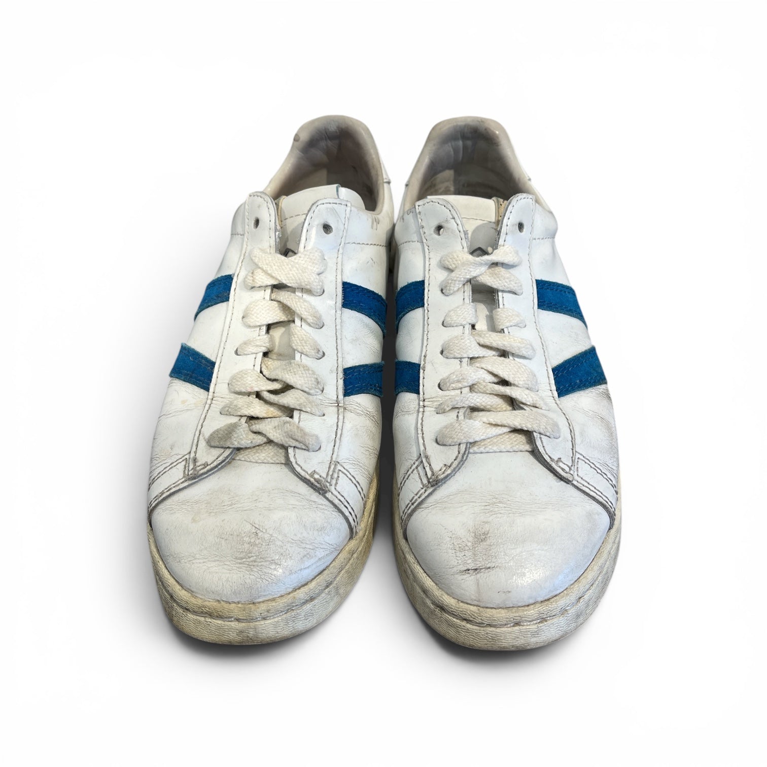 visvim/Low-Sneakers/US 10.5/Stripe/Leather/WHT/blue stripe view 1