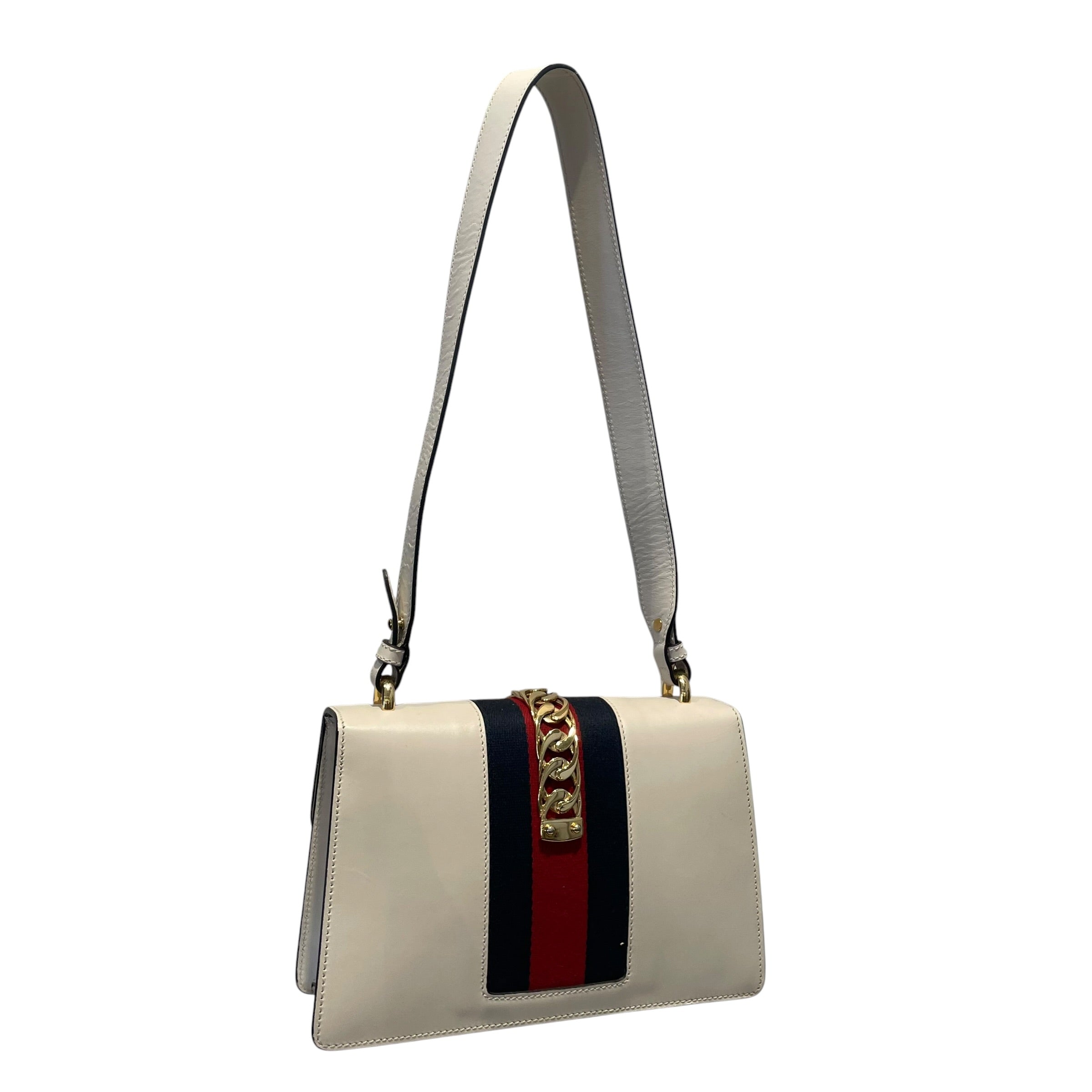 GUCCI/Hand Bag/Stripe/Leather/CRM/Gucci Slyvie Small Shoulder B view 2