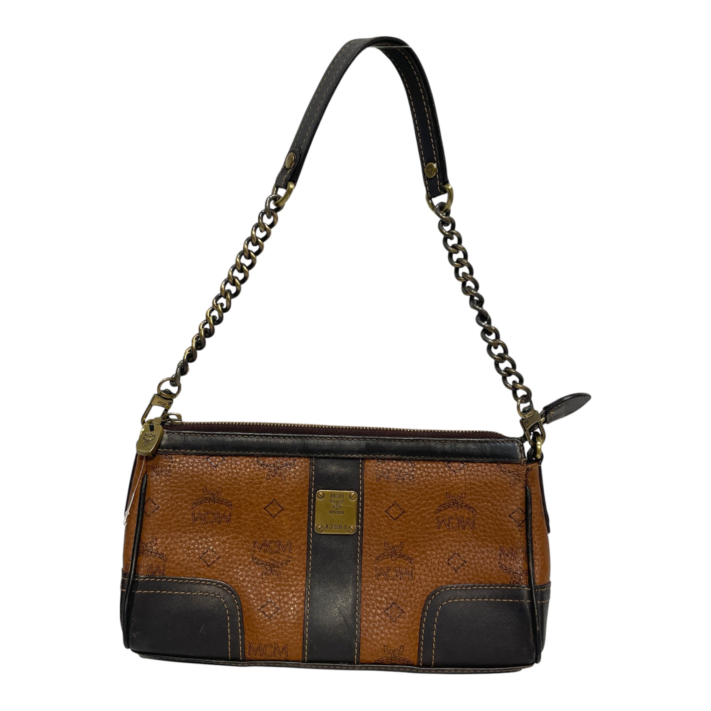 MCM/Cross Body Bag/Monogram/Leather/BRW/Visetos Brown MCM Shoulder Bag view 1