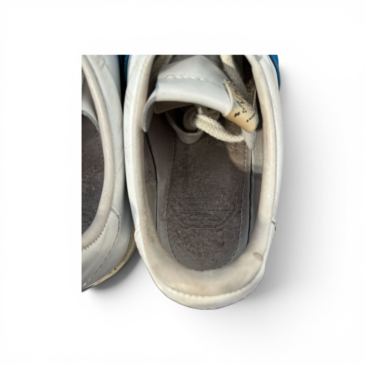 visvim/Low-Sneakers/US 10.5/Stripe/Leather/WHT/blue stripe view 3
