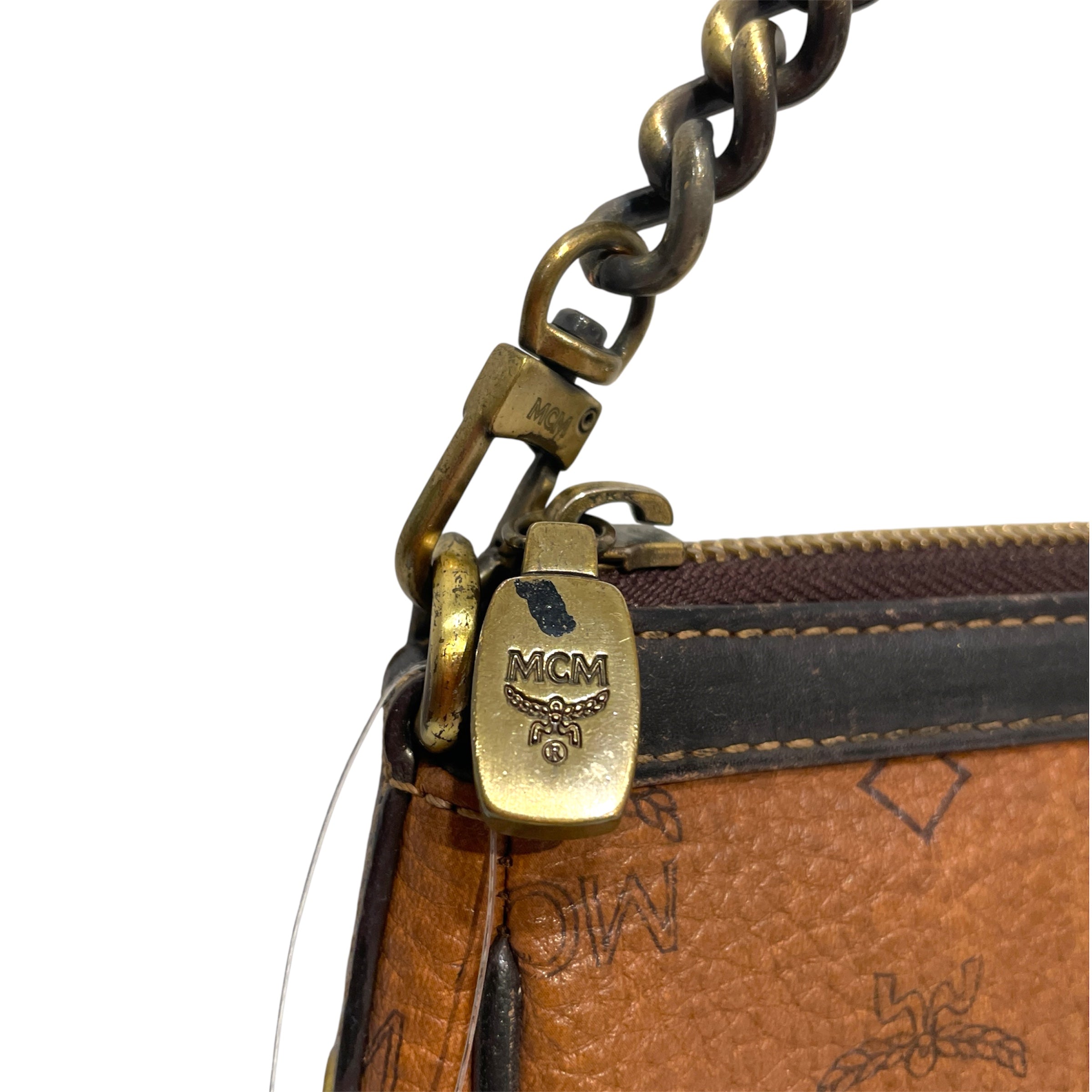 MCM/Cross Body Bag/Monogram/Leather/BRW/Visetos Brown MCM Shoulder Bag view 3