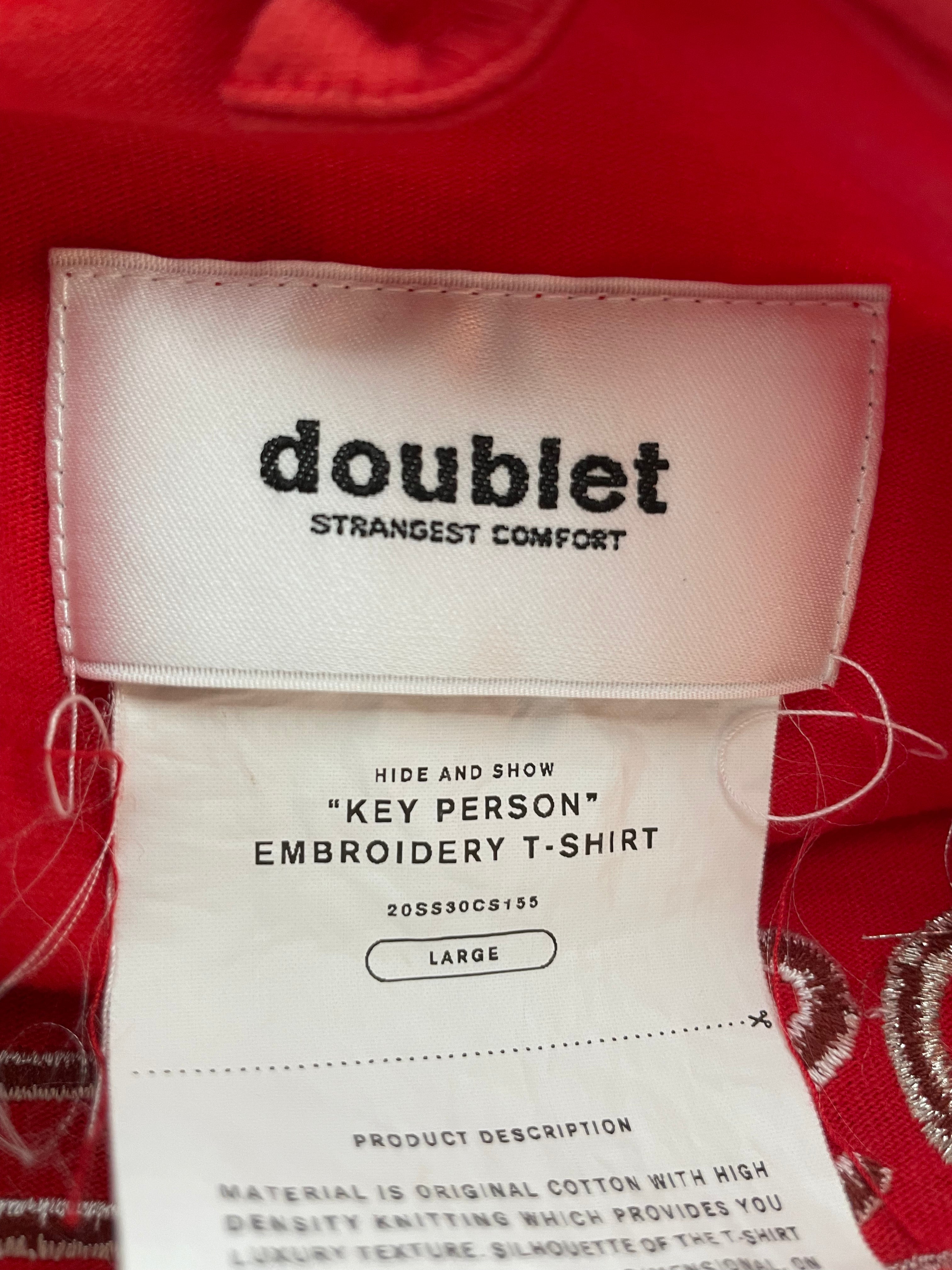 doublet/T-Shirt/L/Cotton/RED/The Key Person view 3