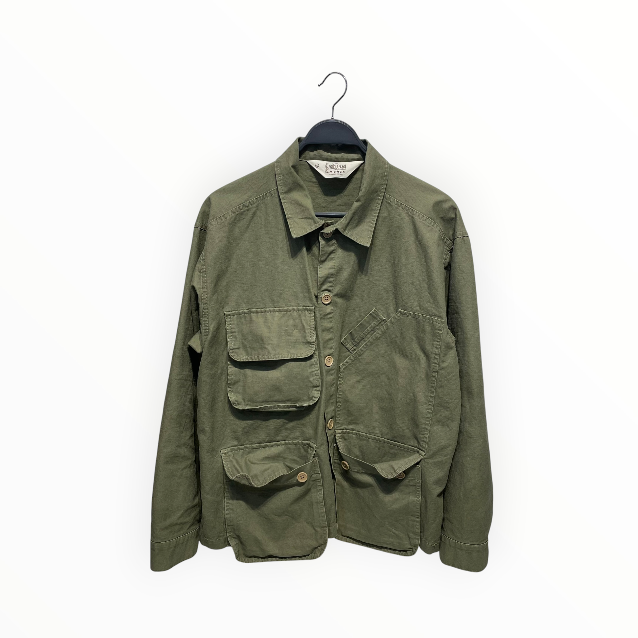 BRAIN DEAD/Windbreaker/S/Cotton/BEG/MILITARY SHIRT JACKET view 1