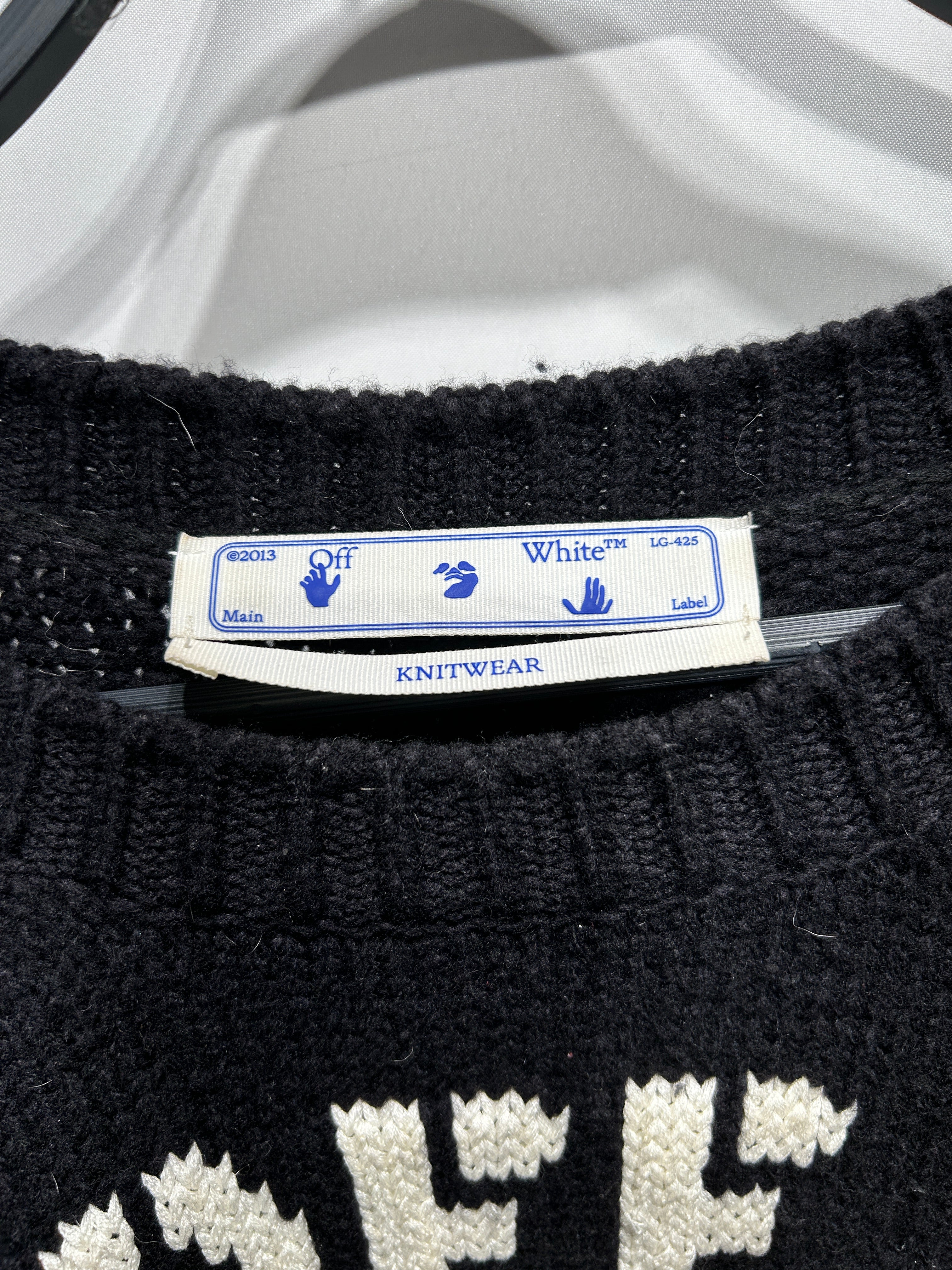 OFF-WHITE/Heavy Sweater/XL/Wool/BLK/WET FLOOR view 4