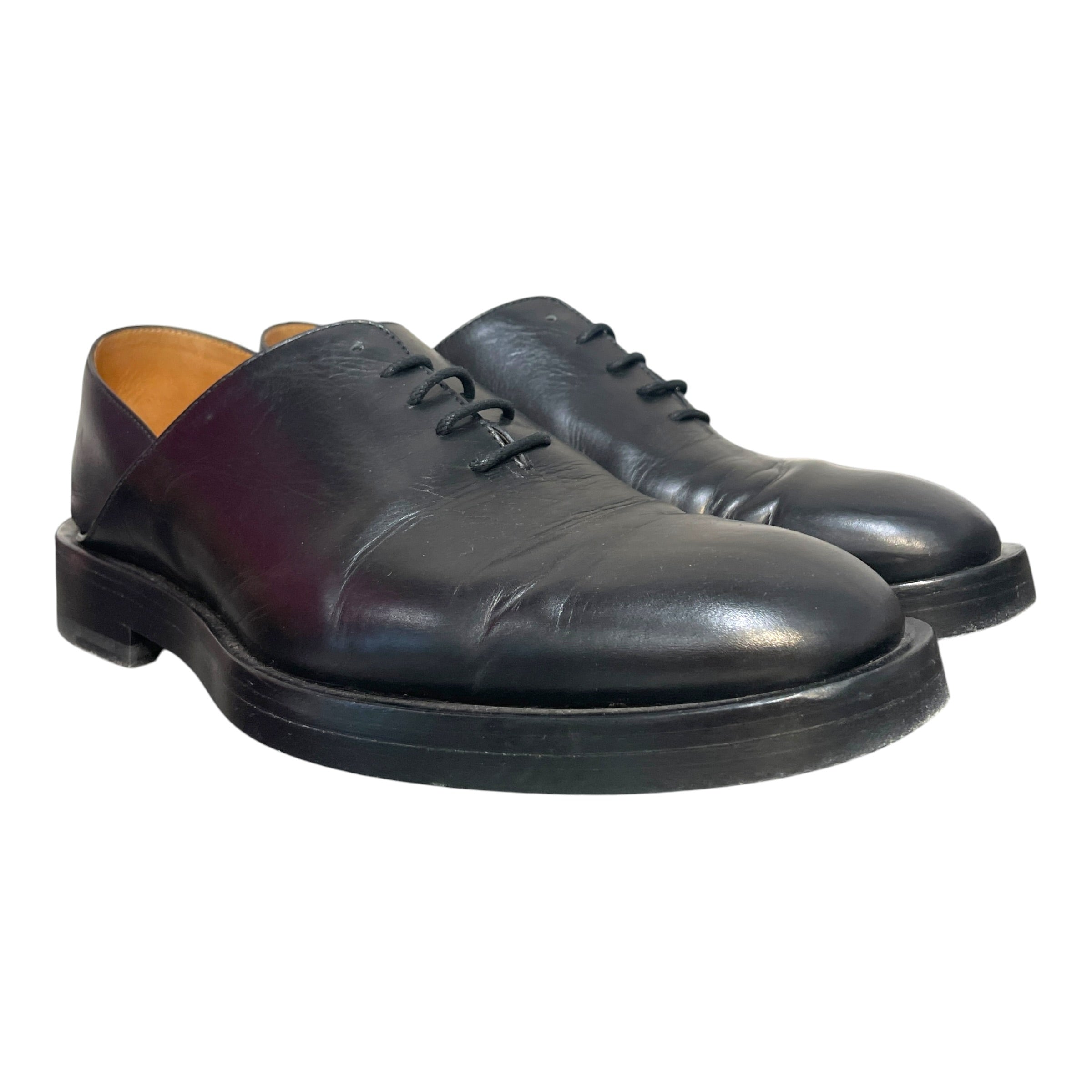 JIL SANDER/Dress Shoes/EU 38/Leather/BLK/Folded Oxfords view 1