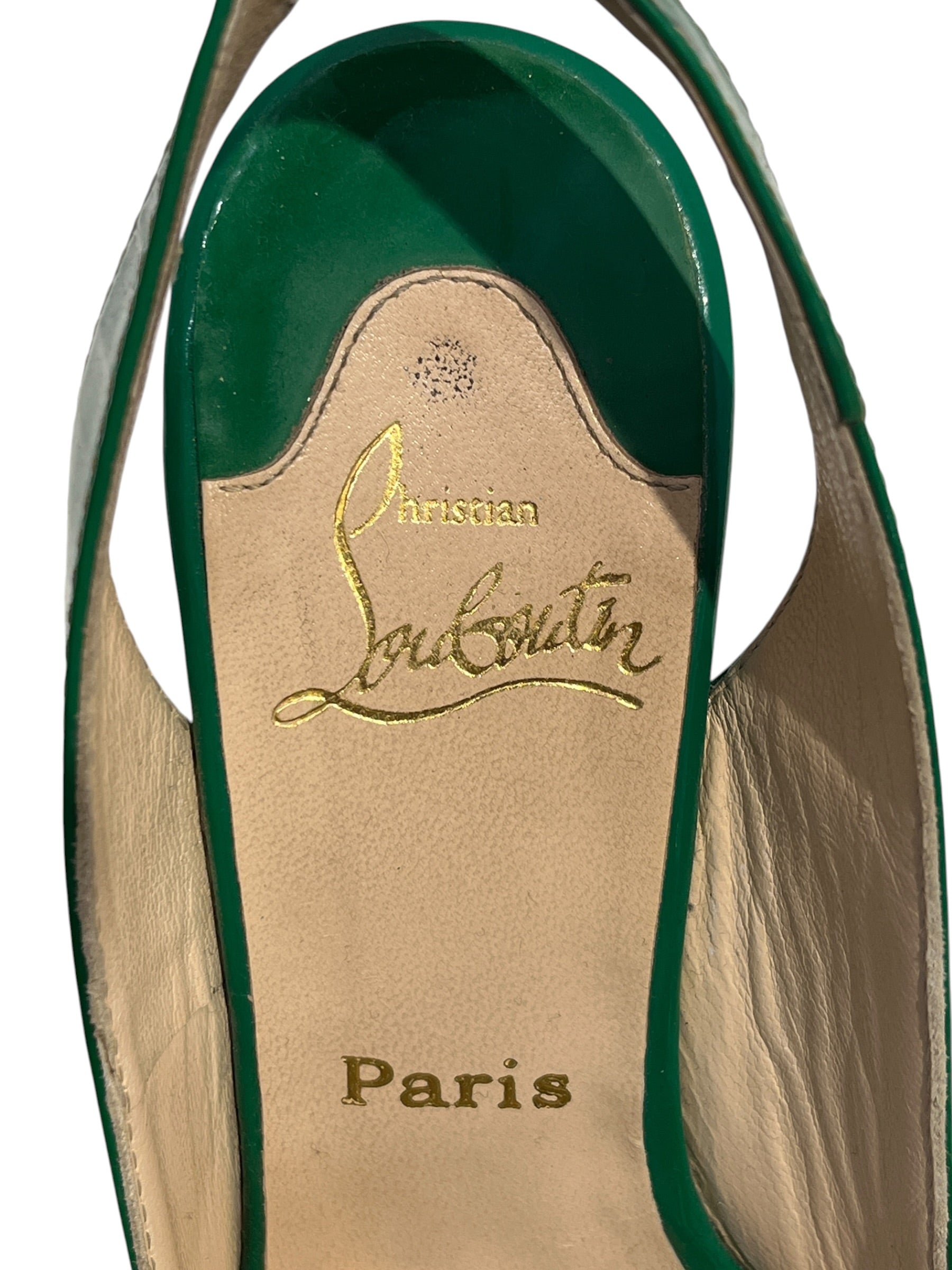 Christian Louboutin/Heels/EU 39.5/GRN/PATENT LEATHER WEDGE PUMPS view 3