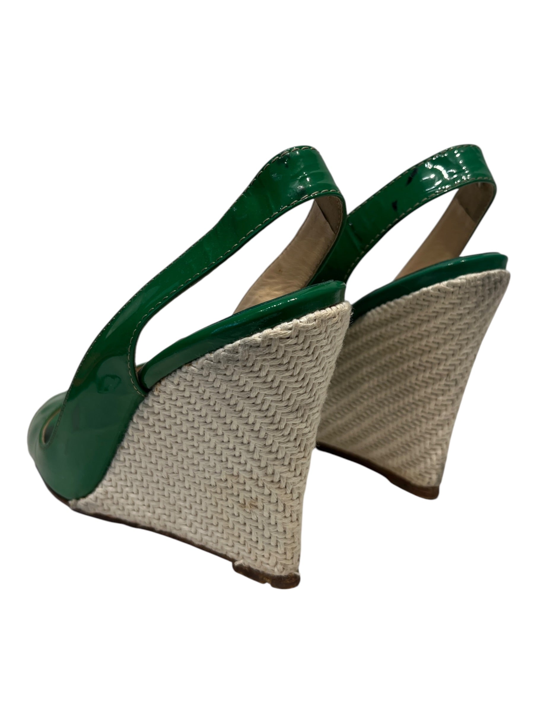 Christian Louboutin/Heels/EU 39.5/GRN/PATENT LEATHER WEDGE PUMPS view 2