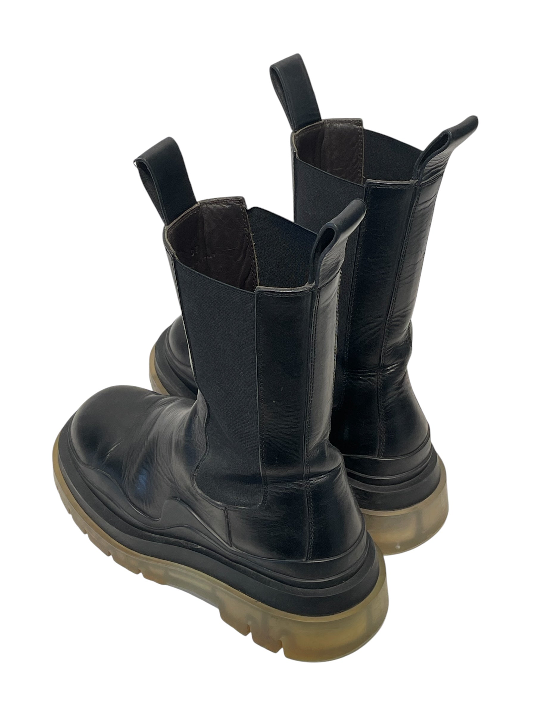 BOTTEGA VENETA/Boots/EU 37/Leather/BLK/TIRE BOOTS view 2