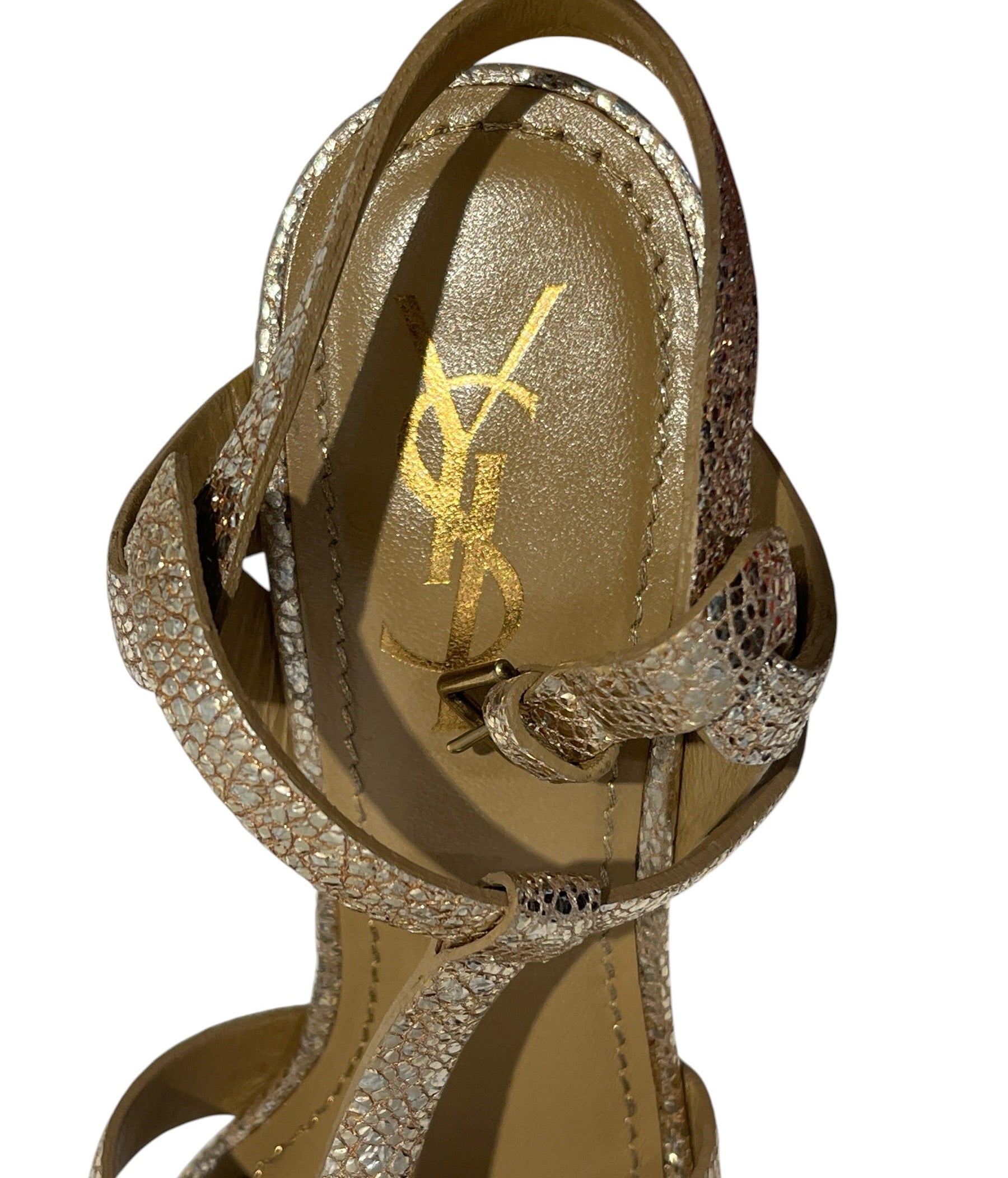 YVES SAINT LAURENT/Heels/EU 38/Leather/SLV/ view 3