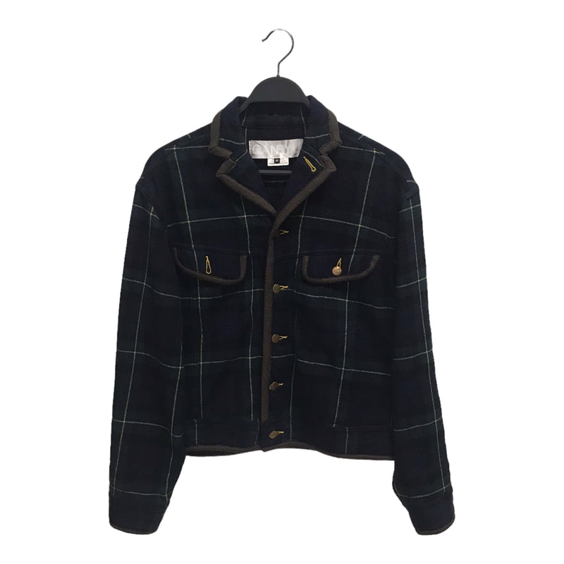 GANRYU/COMME des GARCONS/Jacket/M/Wool/NVY/Plaid/AW 2012