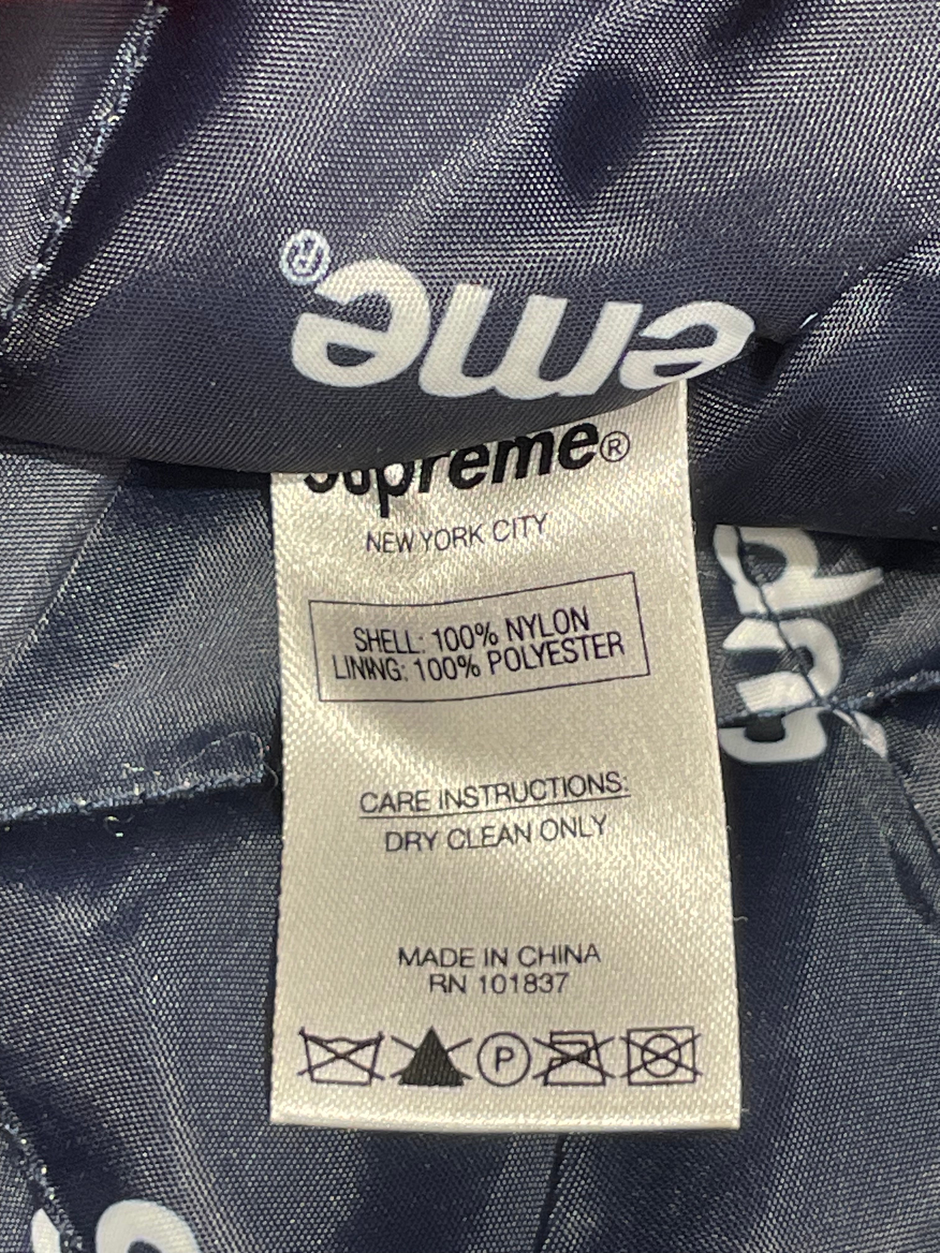 Supreme/Puffer Jkt/M/Nylon/NVY/2-Tone Hooded Sideline view 4