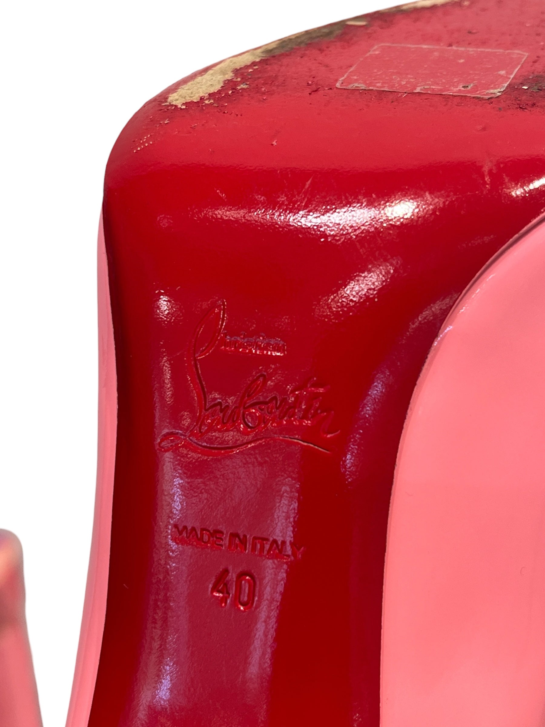 Christian Louboutin/Heels/EU 40/Faux Leather/PNK/V-Tip/ view 4