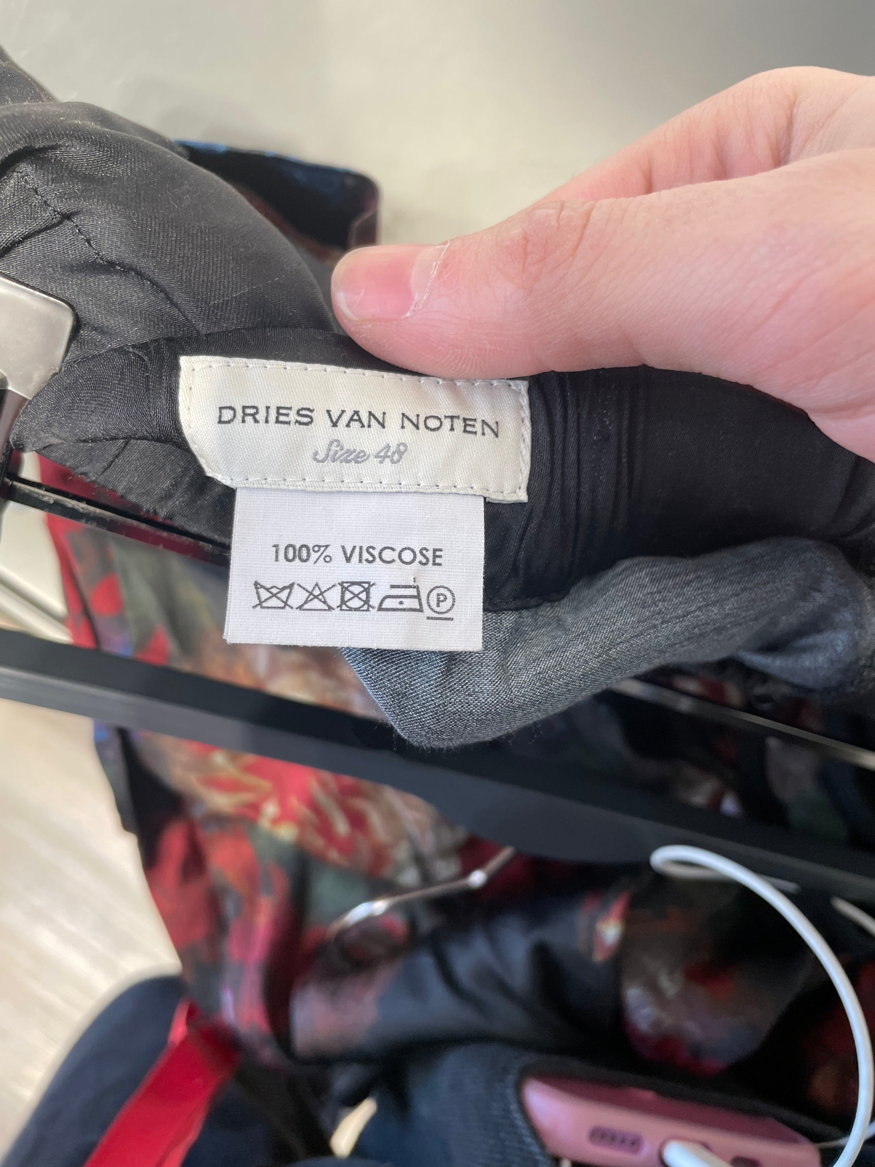 DRIES VAN NOTEN/Shorts/48/Polyester/BLK/Floral Pattern/ view 3