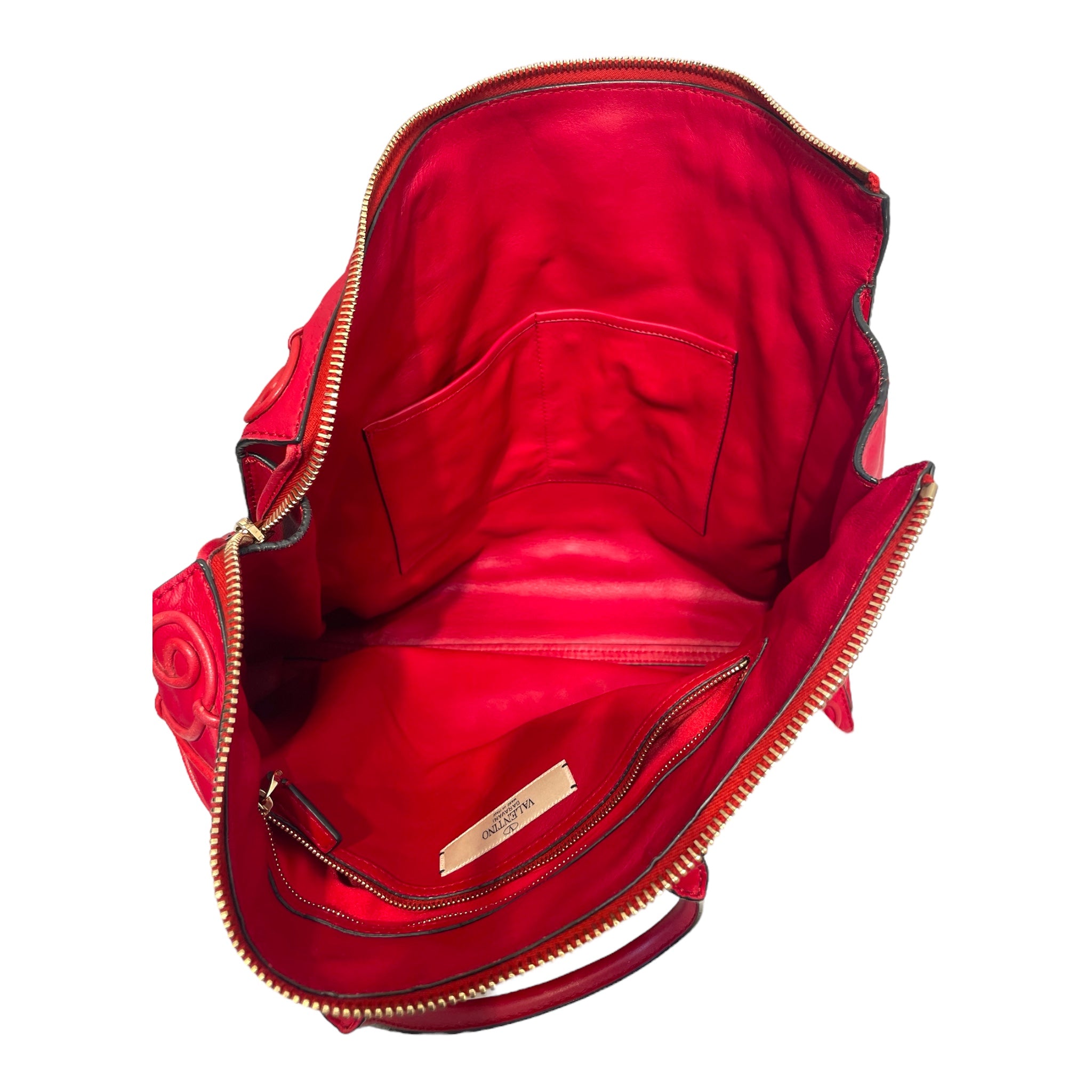 VALENTINO GARAVANI/Tote Bag/OS/Leather/RED/Intrigate Soutache Tote Bag view 4