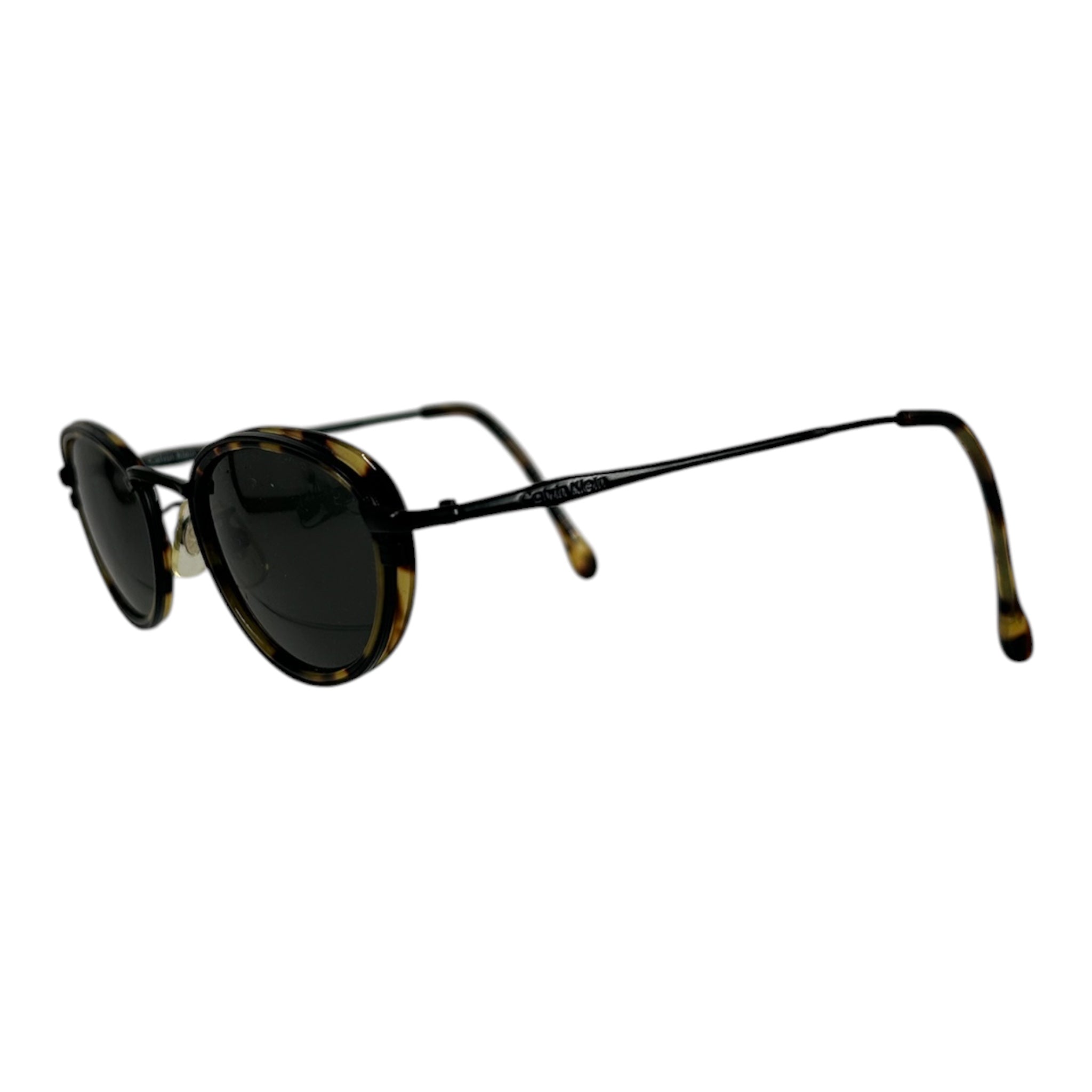 Calvin Klein/Sunglasses/All Over Print/Plastic/MLT/Round/L's/TRTOISE/CHIC/BLCKLENS/90S THIN view 2