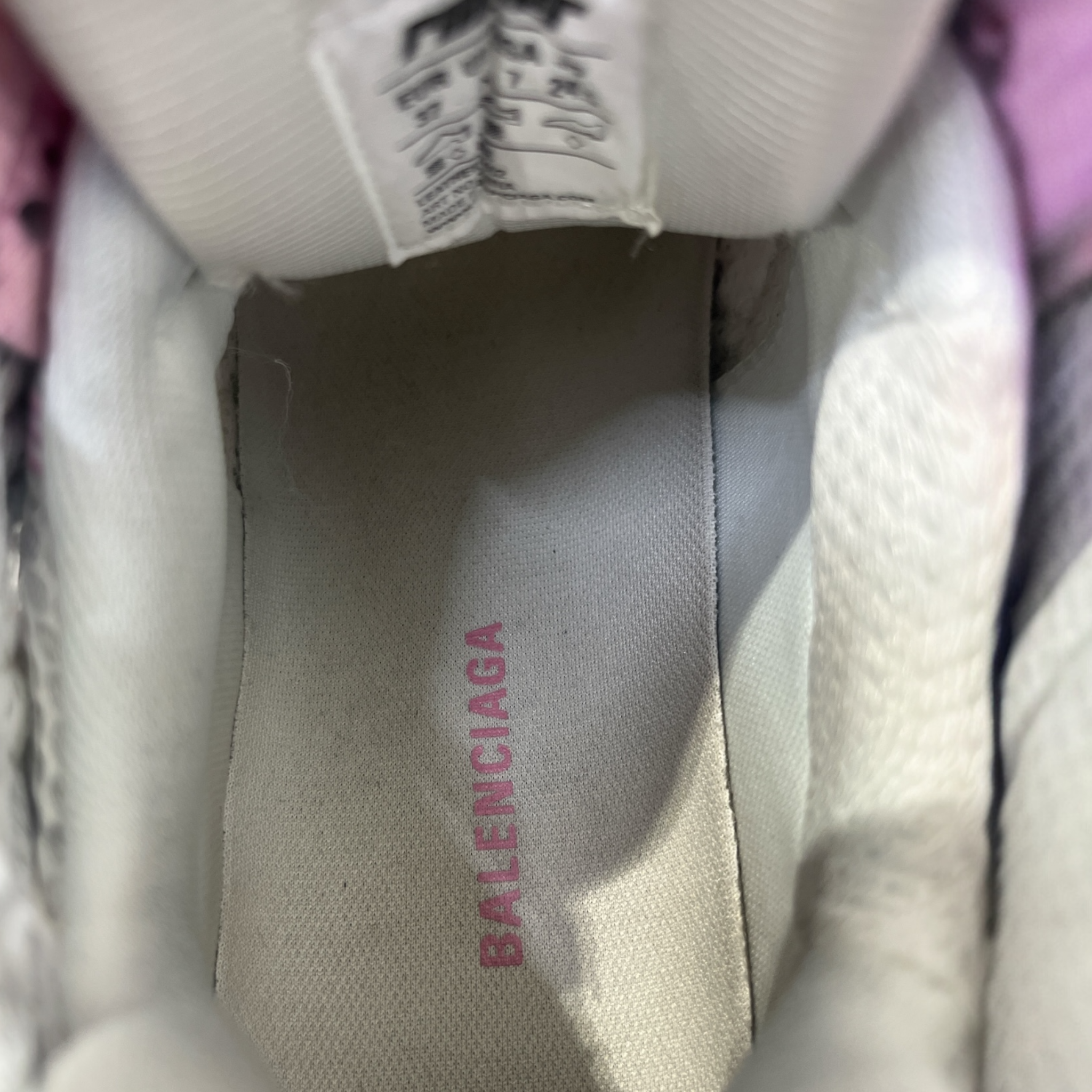 BALENCIAGA/Low-Sneakers/EU 37/Cotton/GRY/RUNNER MESH TRIM WHITE & PINK view 3
