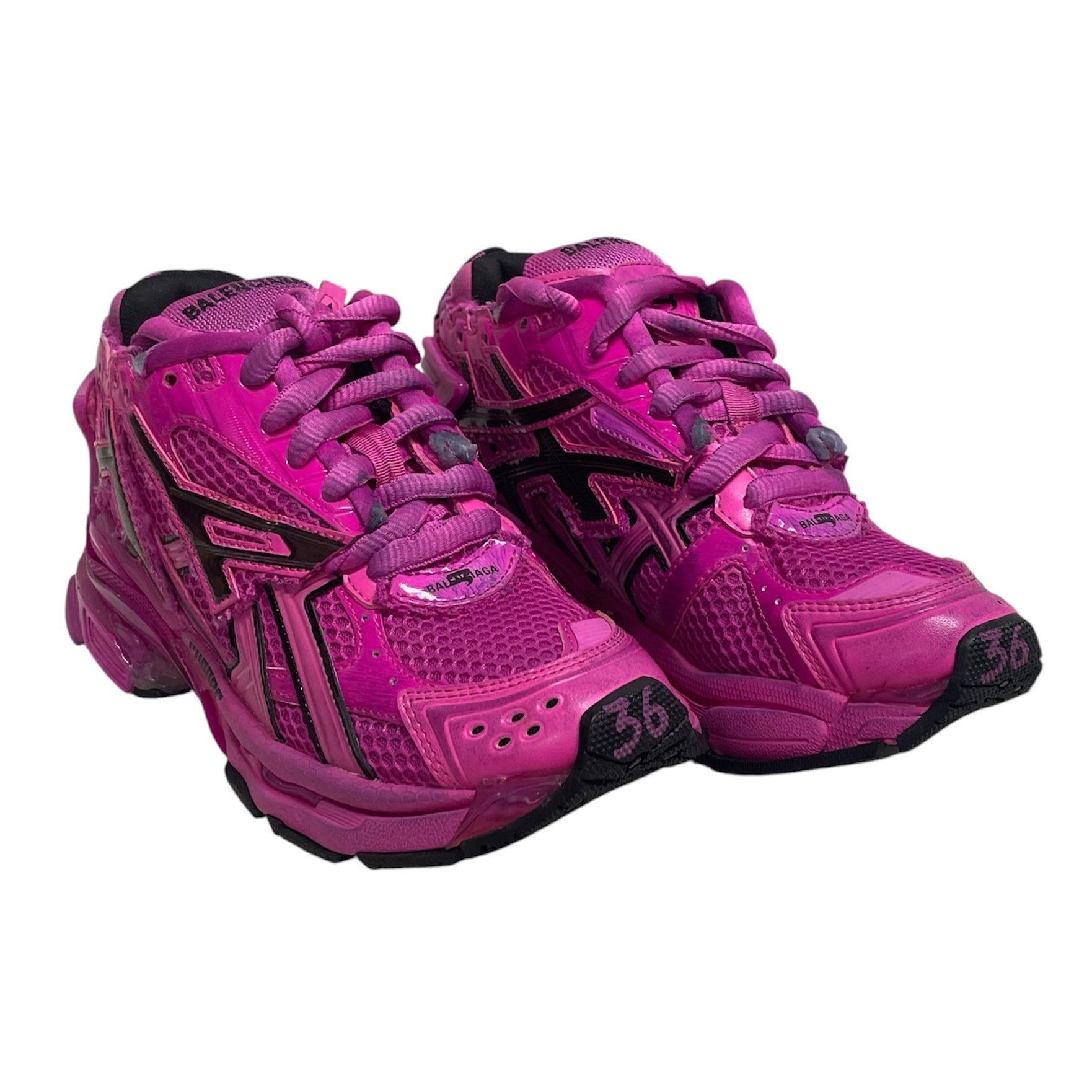 BALENCIAGA/Low-Sneakers/US 6/Cotton/PNK/pink runners view 1