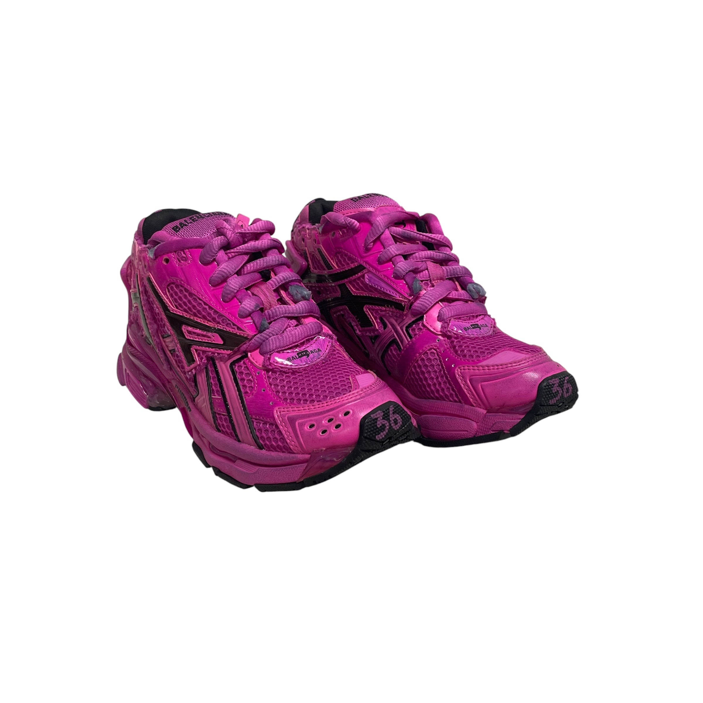 BALENCIAGA/Low-Sneakers/US 6/Cotton/PNK/pink runners view 1