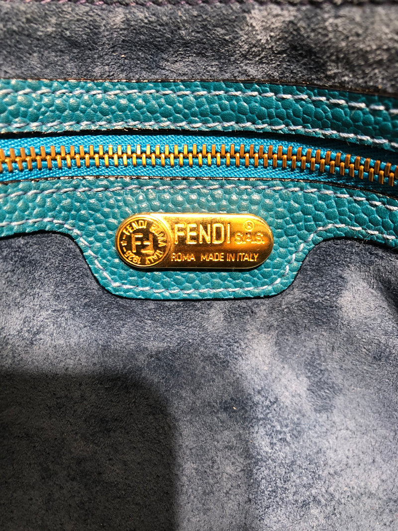 FENDI/Hand Bag/Leather/BLU/