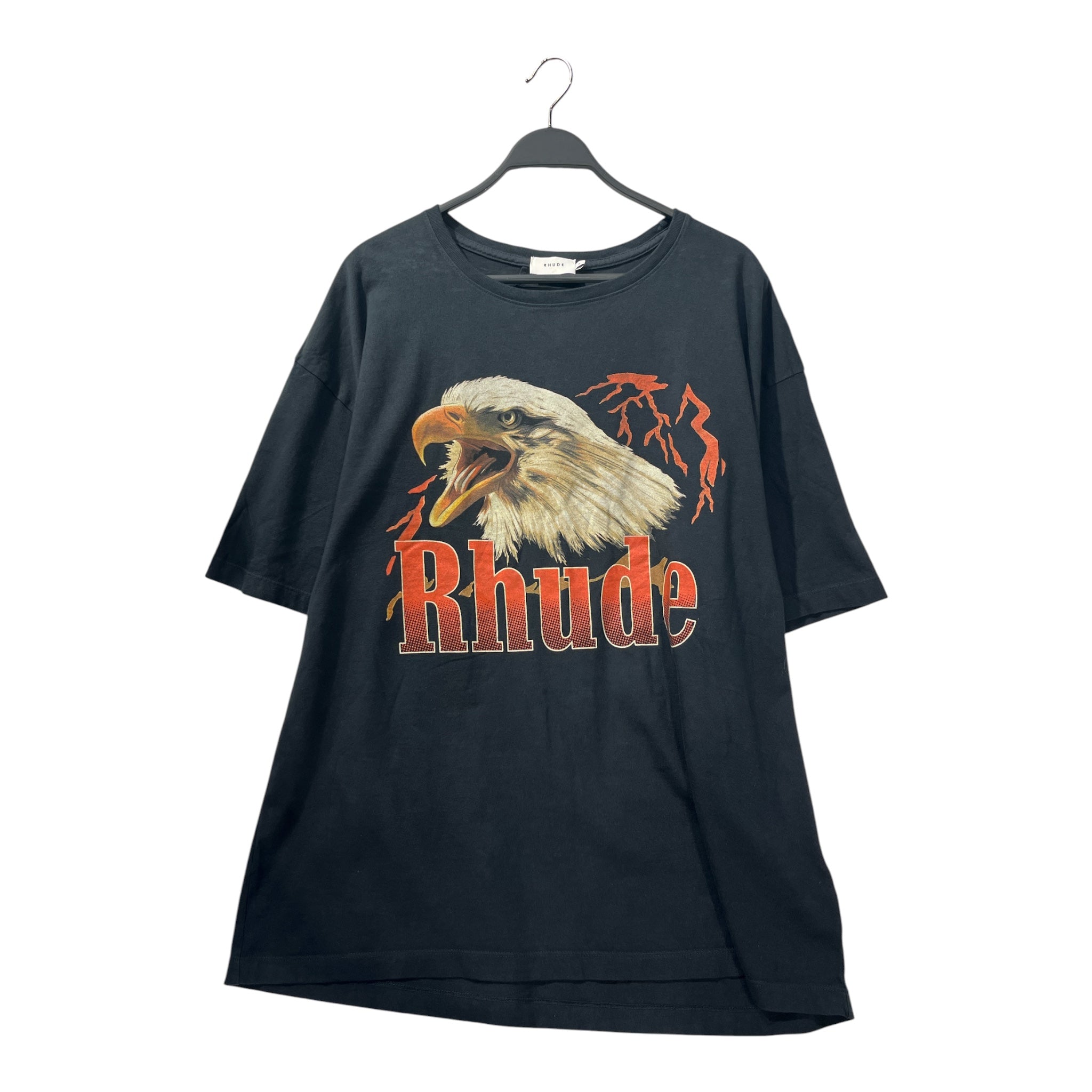 RHUDE/T-Shirt/XL/Cotton/BLK/Graphic/eagle tee view 1