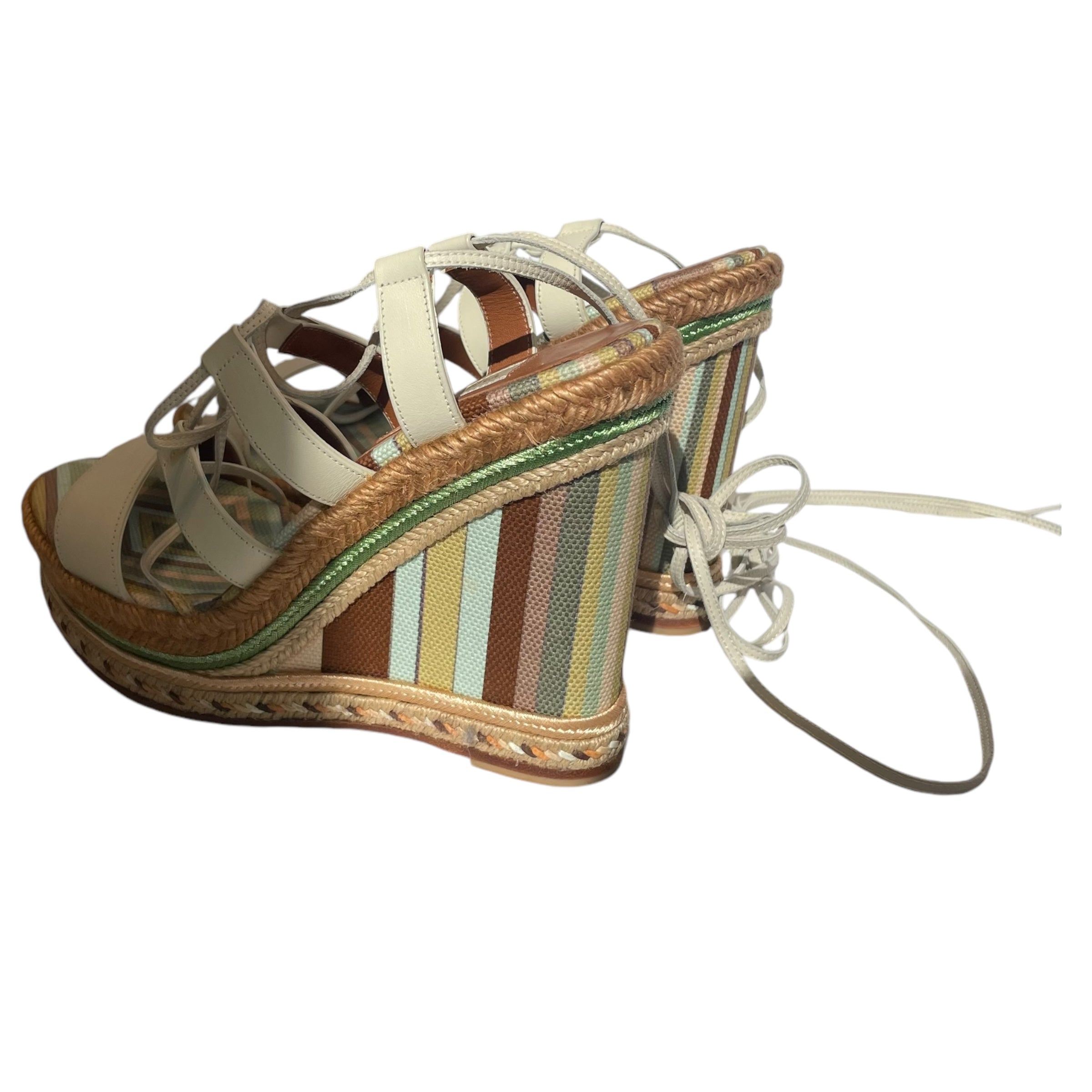 VALENTINO/Heels/Stripe/MLT/GREEN YELLOW BLUE BROWN WEDGE view 2