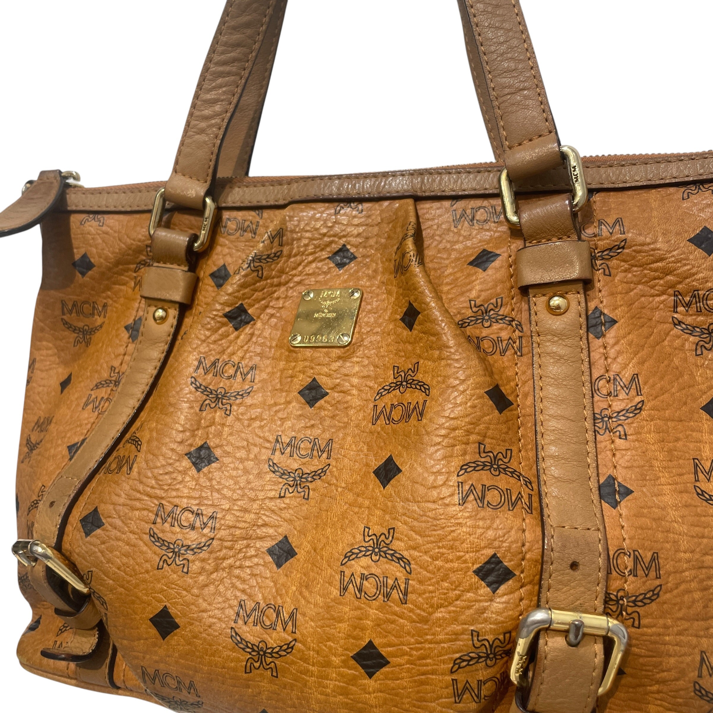 MCM/Bag/Leather/BRW/Monogram Hand bag view 3
