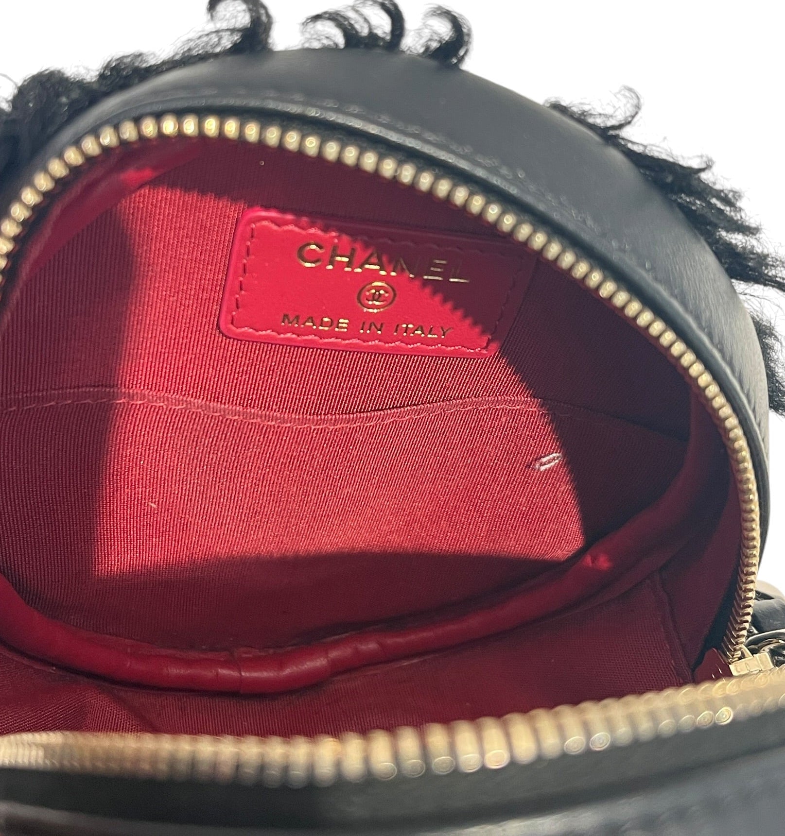 CHANEL/Cross Body Bag/Wool/BLK/goatskin 19 round twotonechain view 4