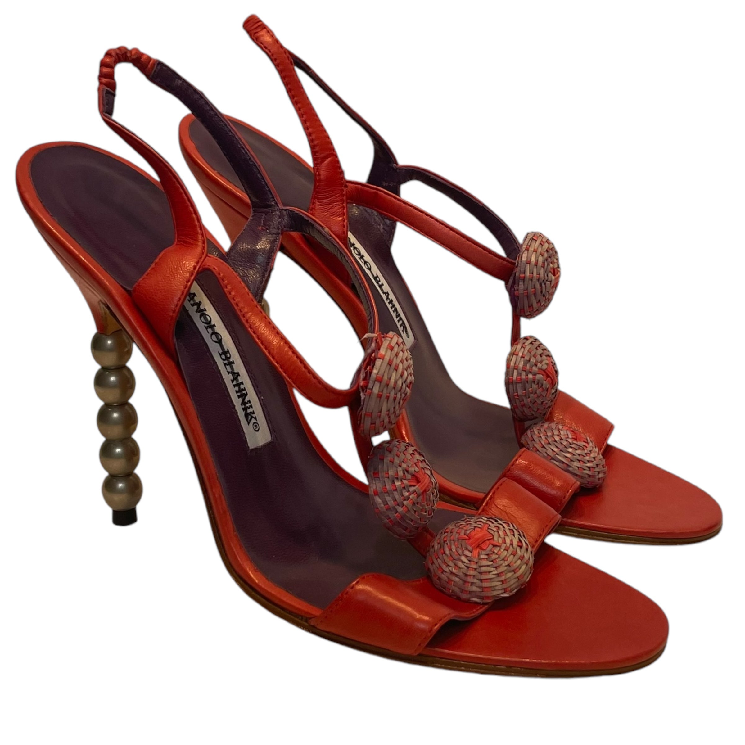 MANOLO BLAHNIK/Heels/EU 37.5/Leather/RED/ view 1