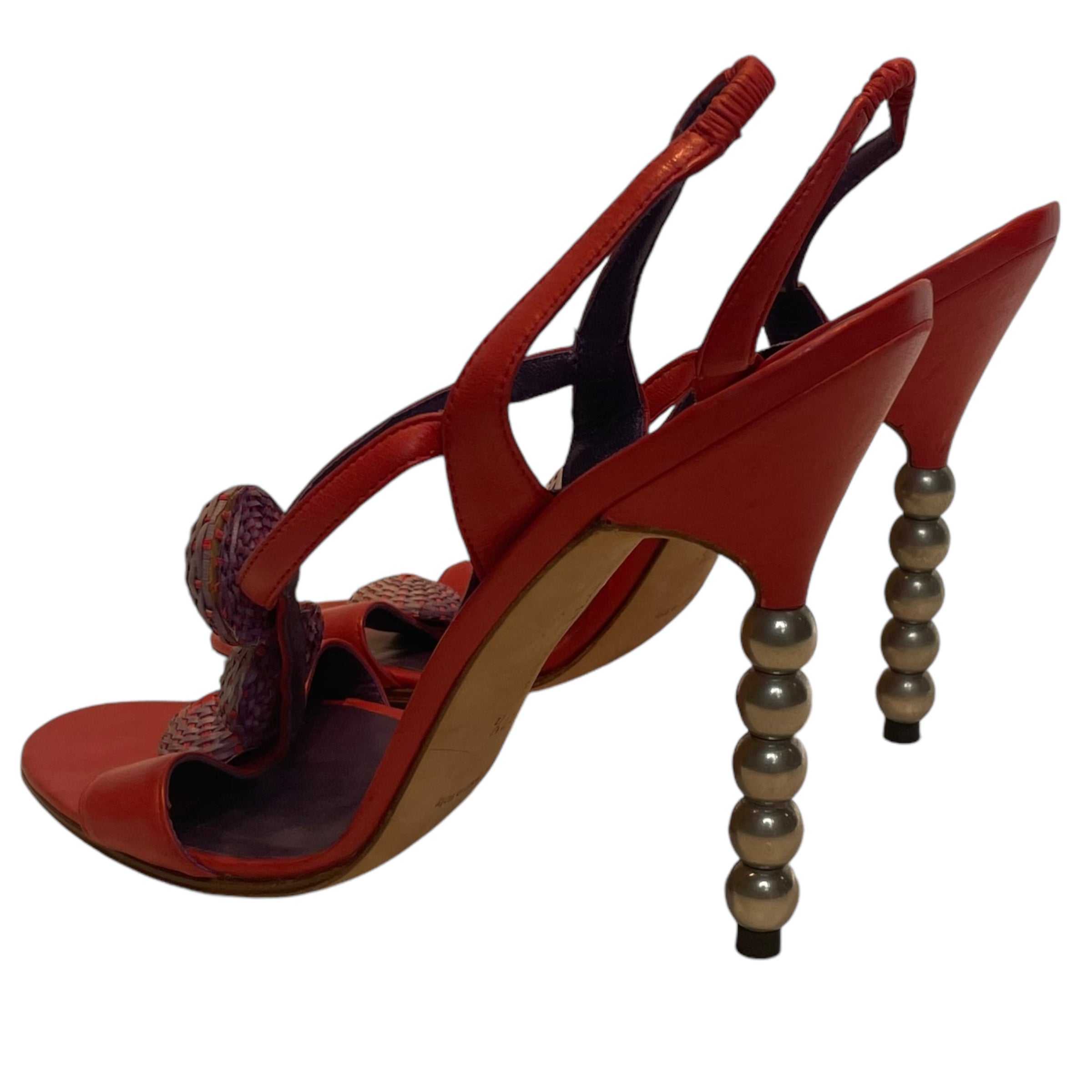 MANOLO BLAHNIK/Heels/EU 37.5/Leather/RED/ view 2