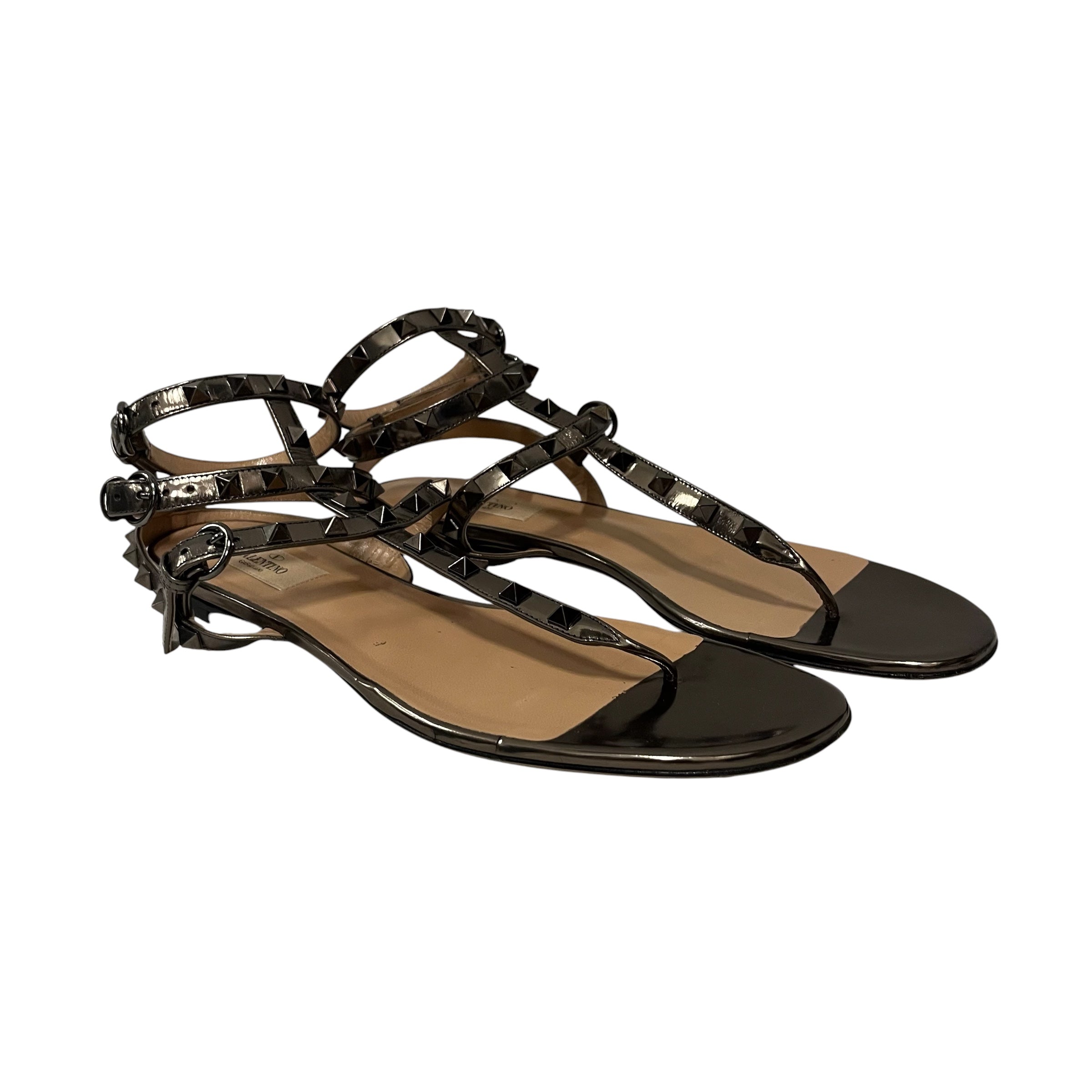VALENTINO GARAVANI/Sandals/EU 41/Leather/KHK/rockstud view 1