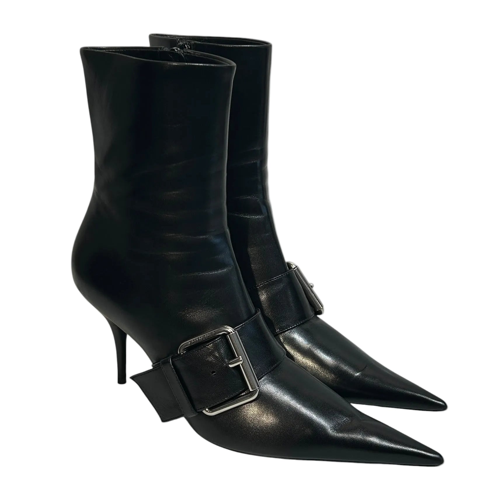 BALENCIAGA/Ankle Boots/EU 38.5/Leather/BLK/KNIFE BELT BOOTIES view 1