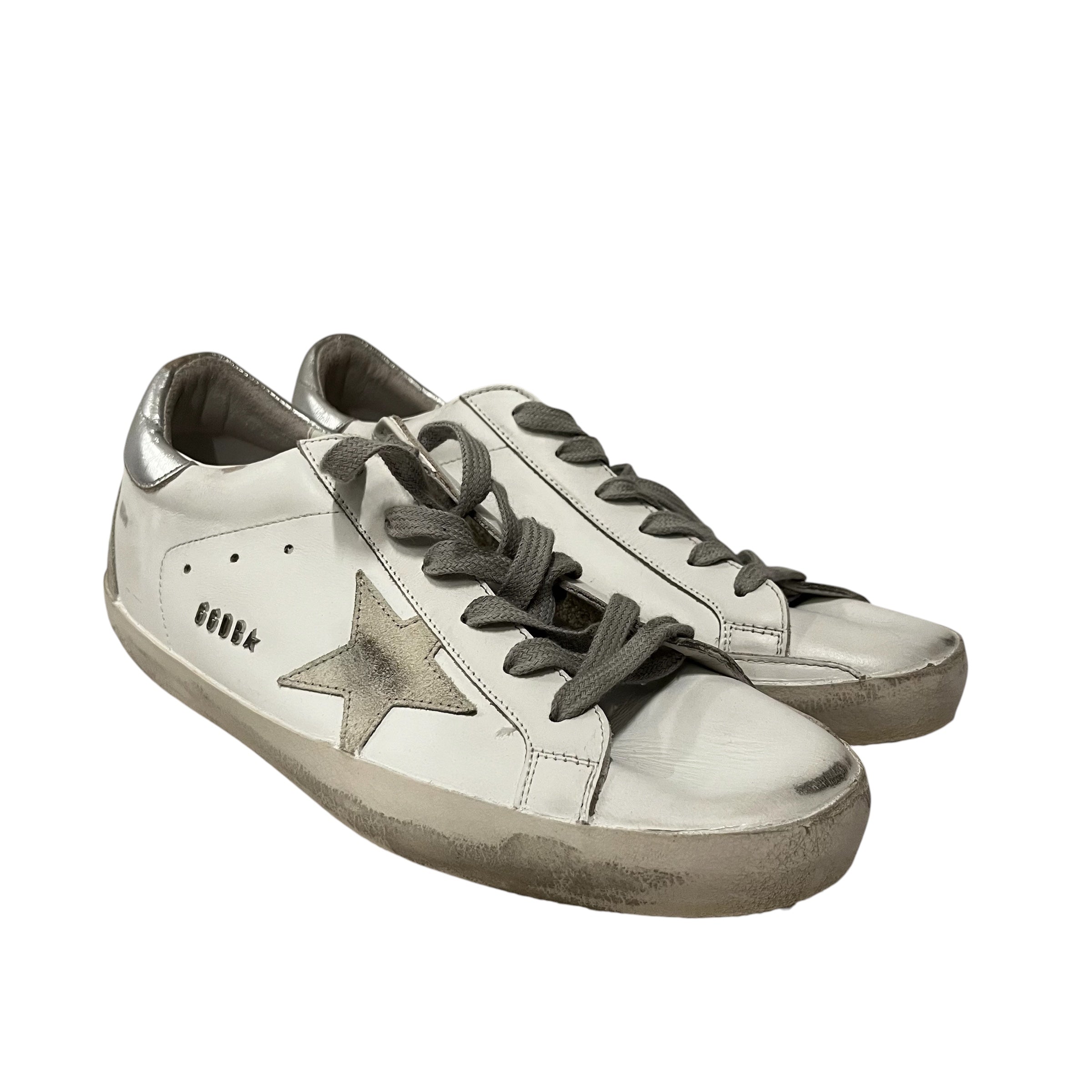 GOLDEN GOOSE/Low-Sneakers/EU 42/Leather/WHT/superstar silver back view 1