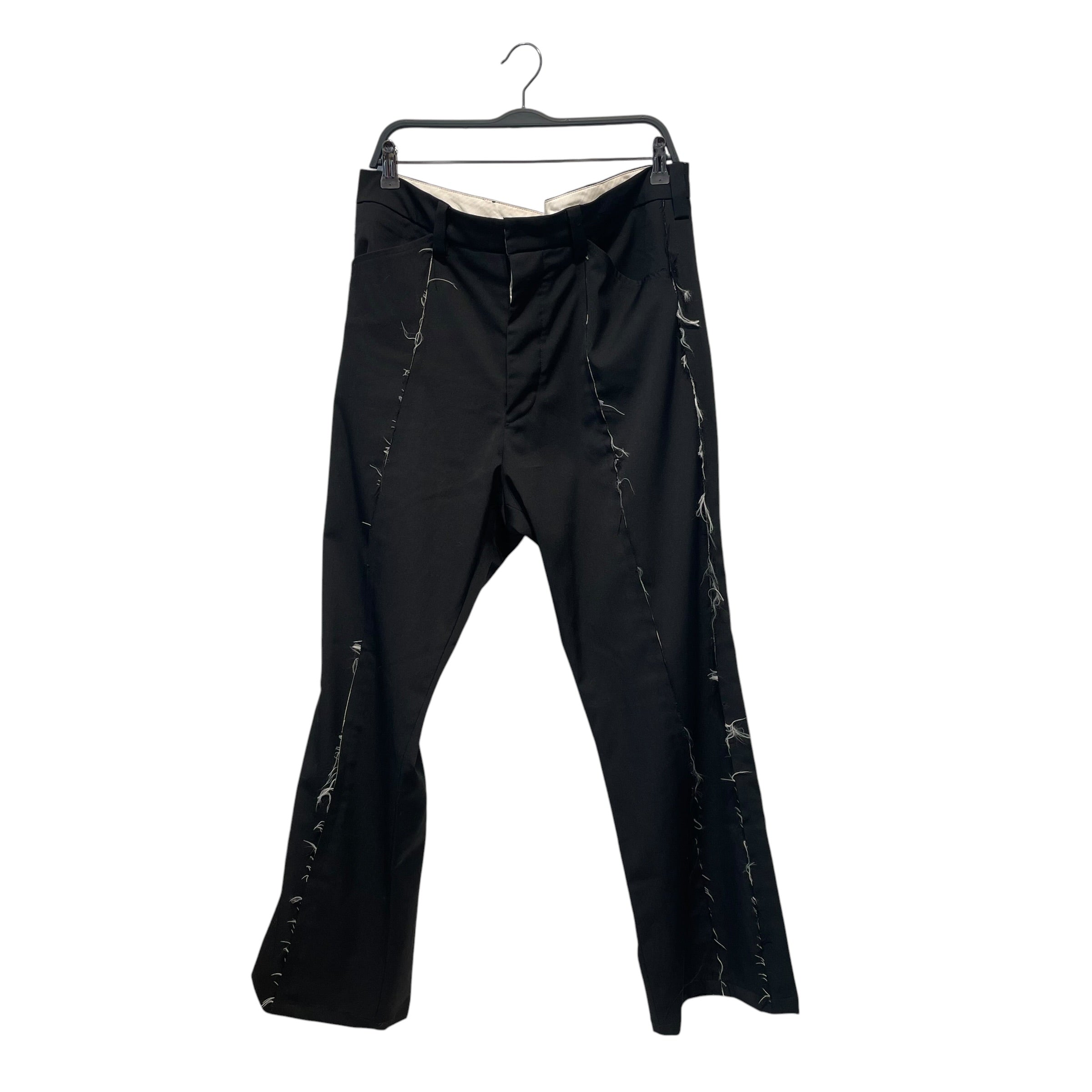 BARE KNUCKLES/Straight Pants/36/Cotton/BLK/RAW SEAMS view 1