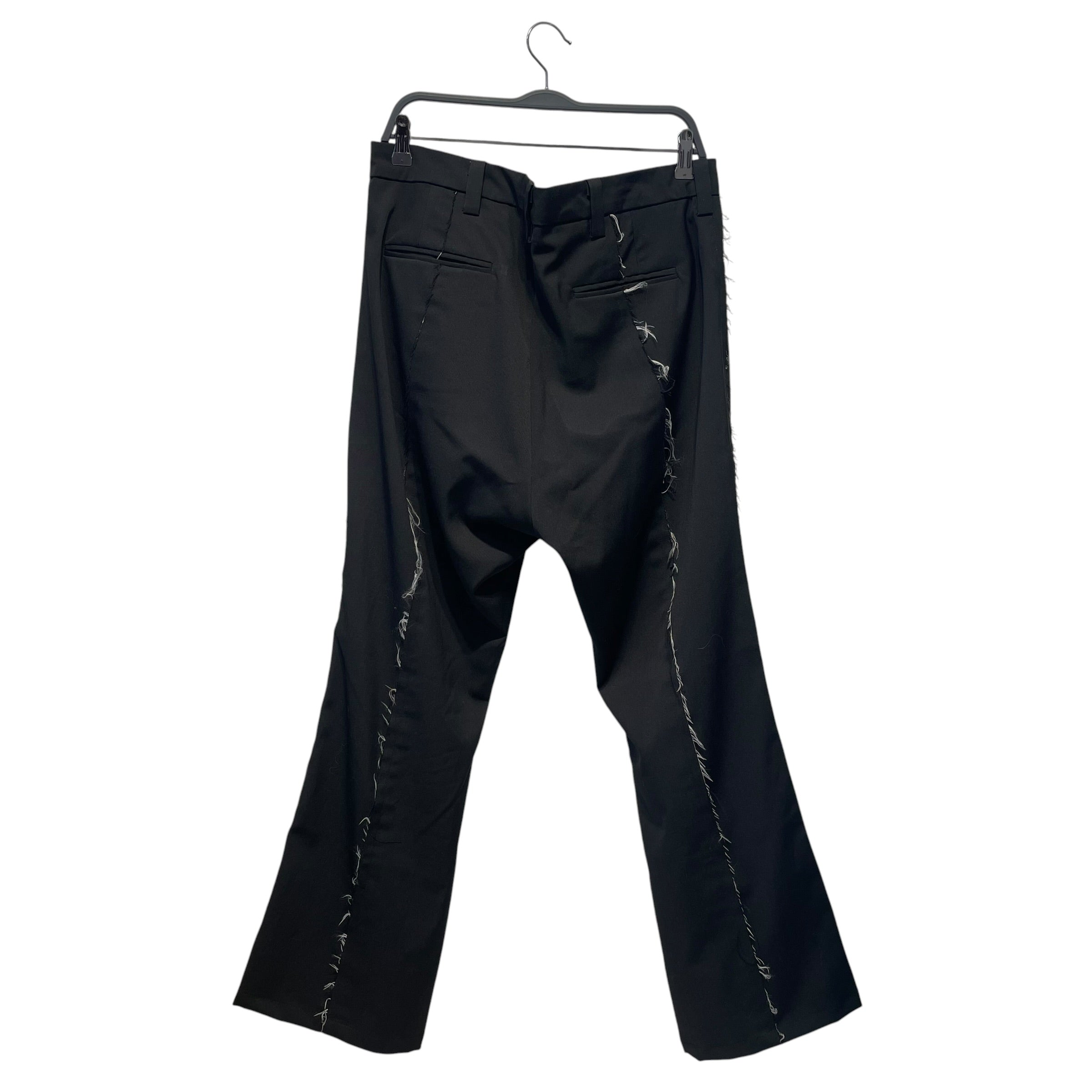 BARE KNUCKLES/Straight Pants/36/Cotton/BLK/RAW SEAMS view 2