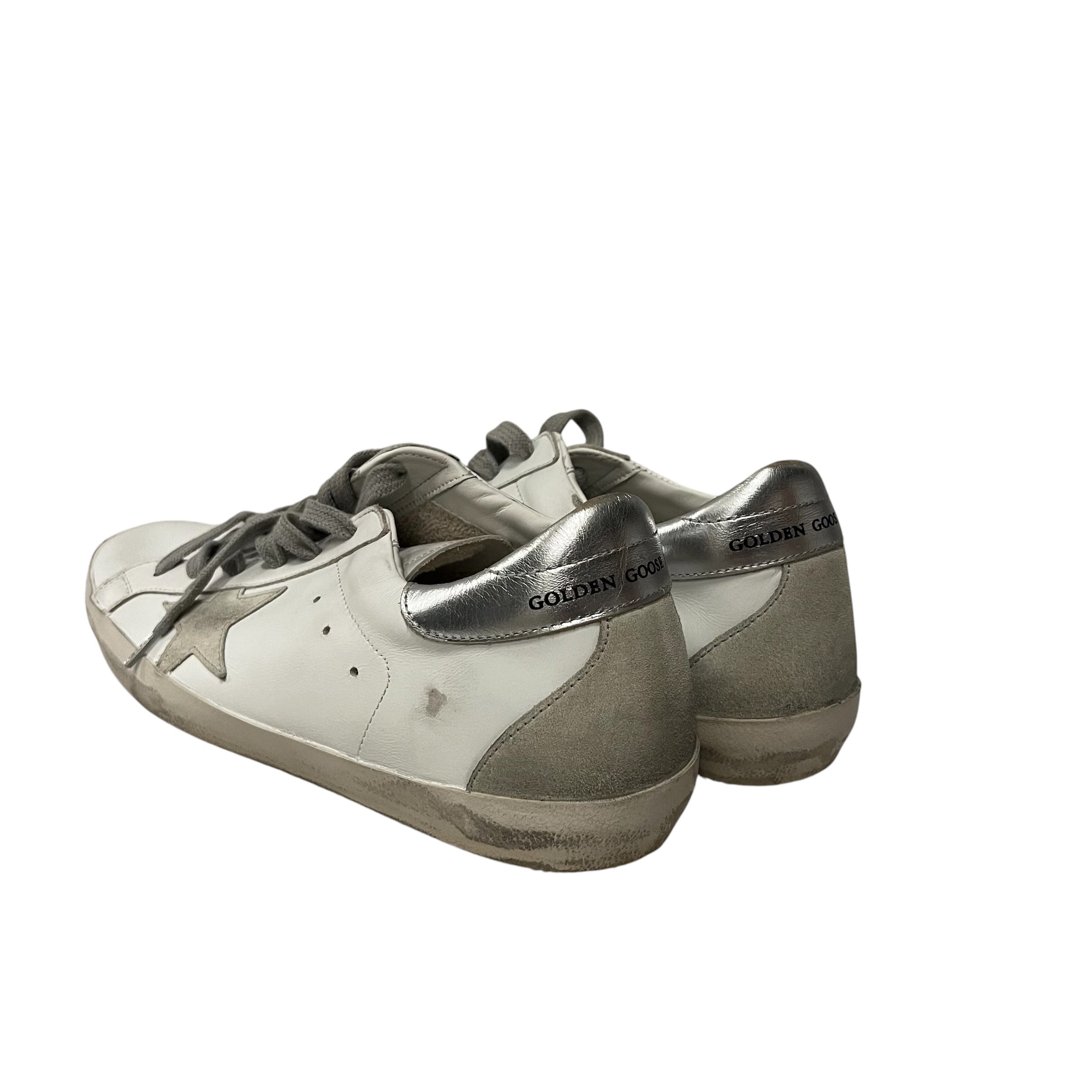 GOLDEN GOOSE/Low-Sneakers/EU 42/Leather/WHT/superstar silver back view 2