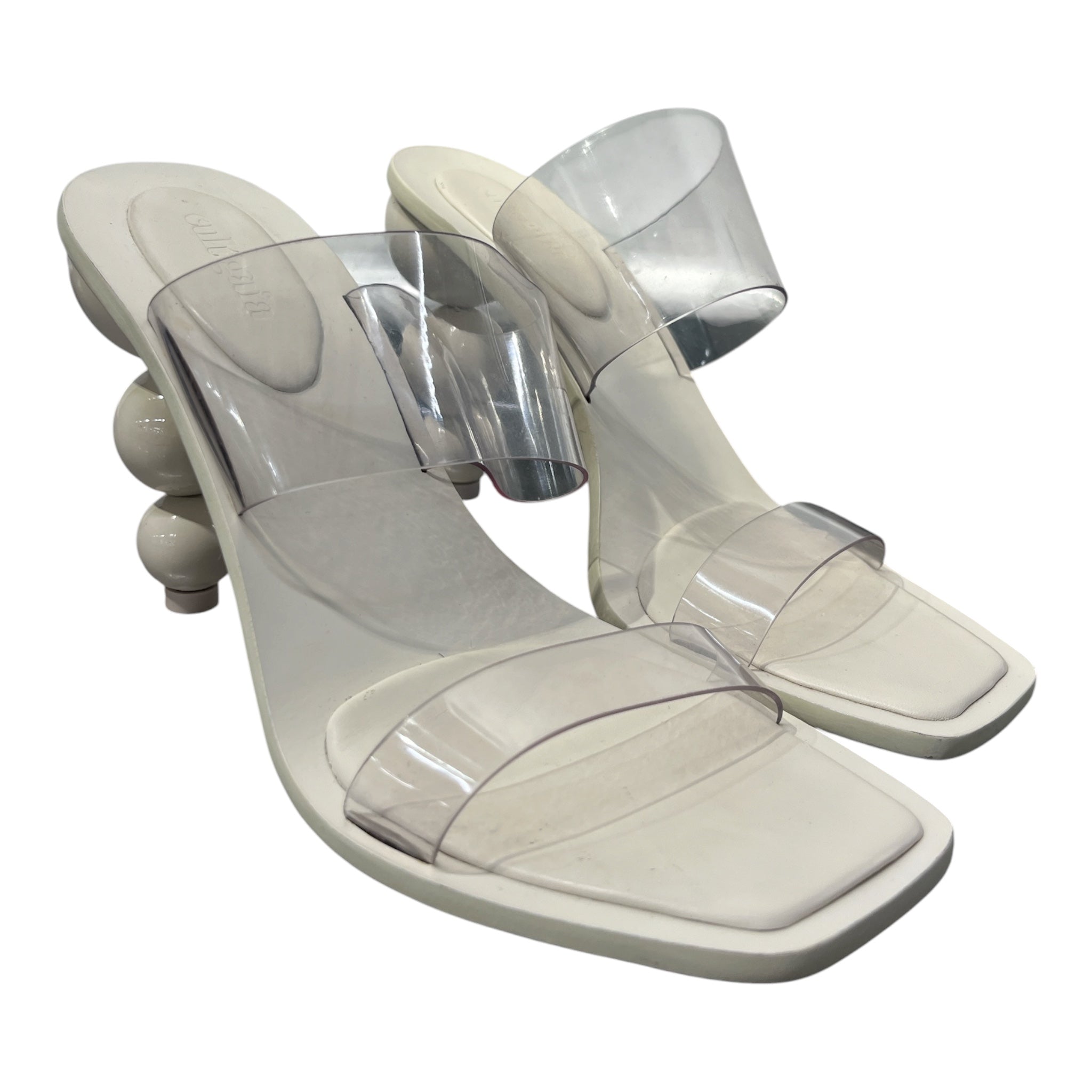 cult gaia/Heels/EU 39.5/Leather/CRM/Open-Toe/BEAD HEELS CLEAR STRAP view 1