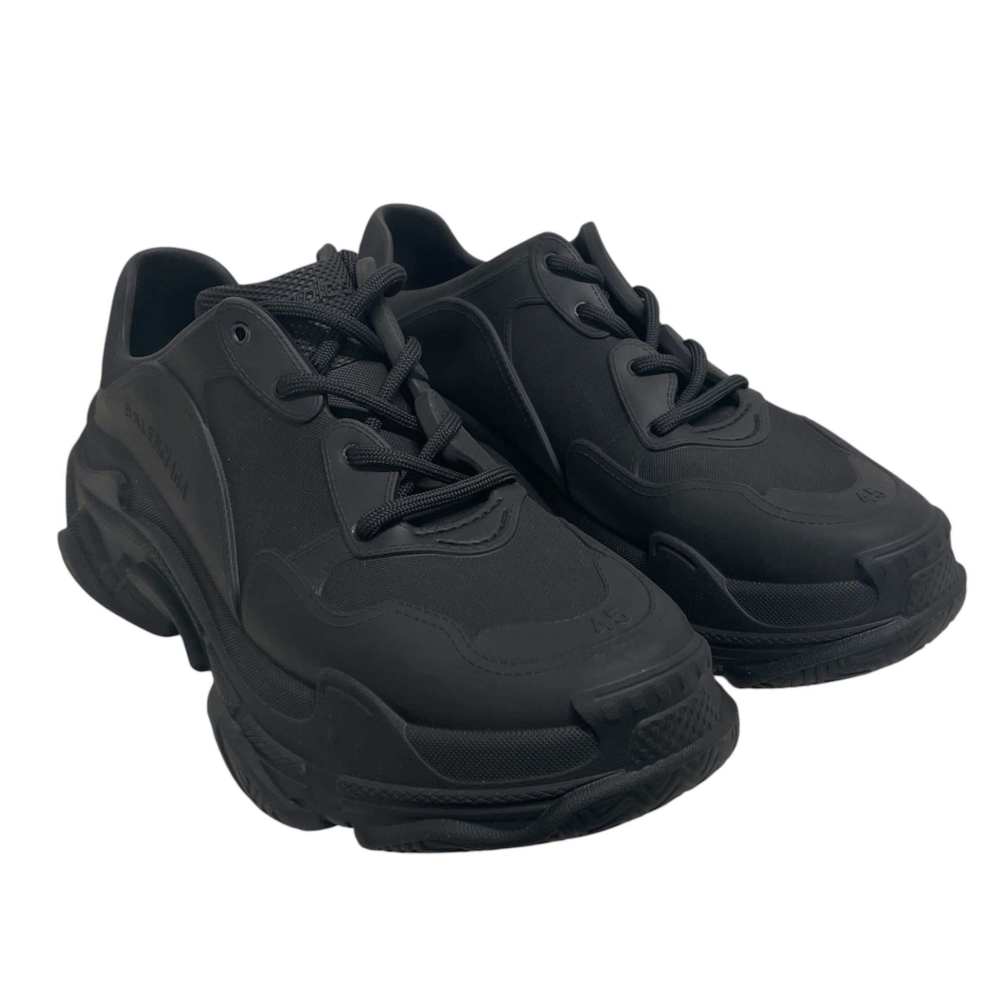 BALENCIAGA/Low-Sneakers/US 12/BLK/all blk view 1