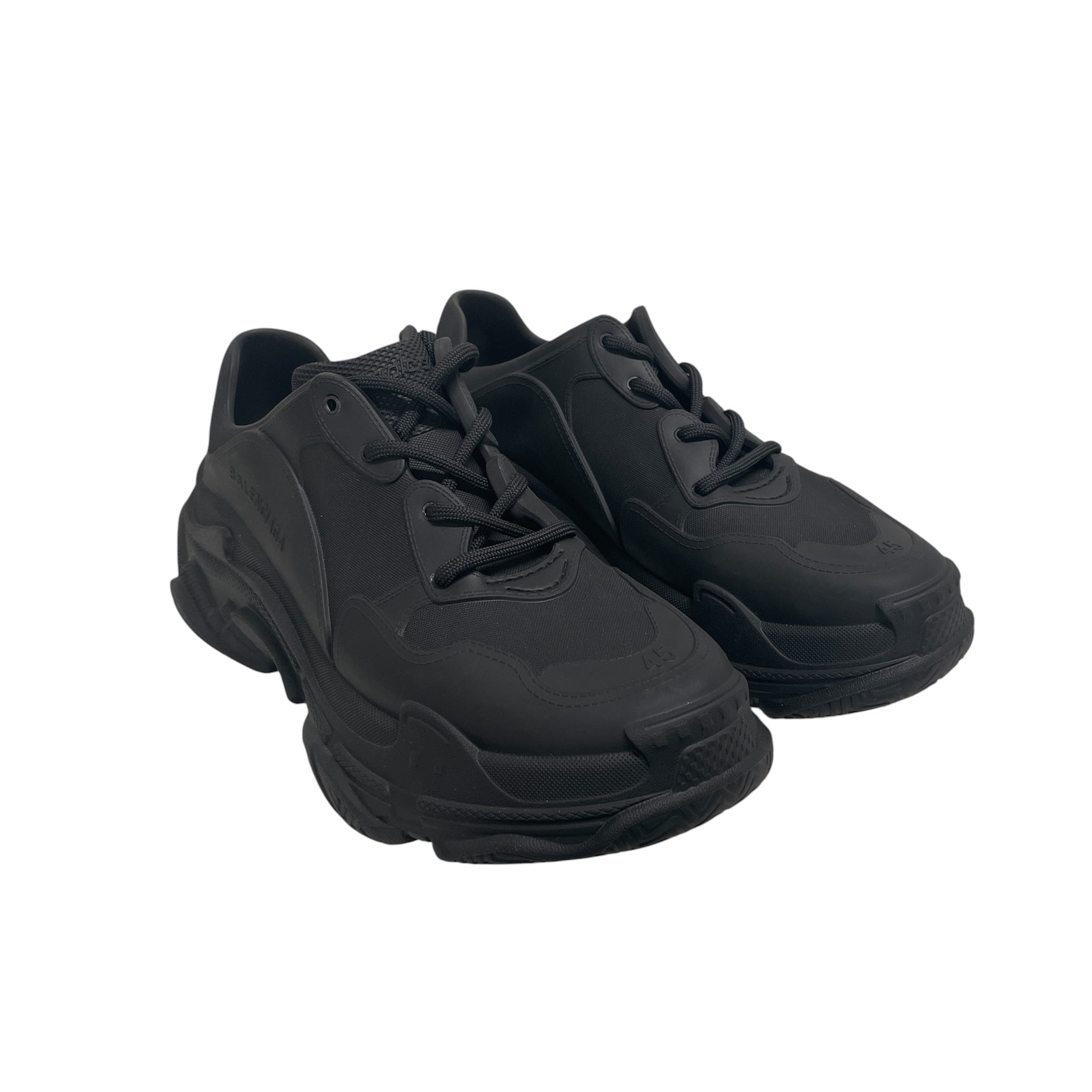 BALENCIAGA/Low-Sneakers/US 12/BLK/all blk view 1